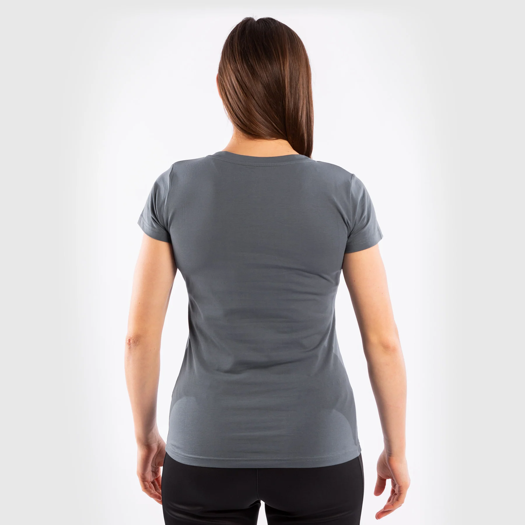 Camiseta De Algodón Manga Corta Para Mujer UFC Venum Authentic Fight Week - Gris - Image 3