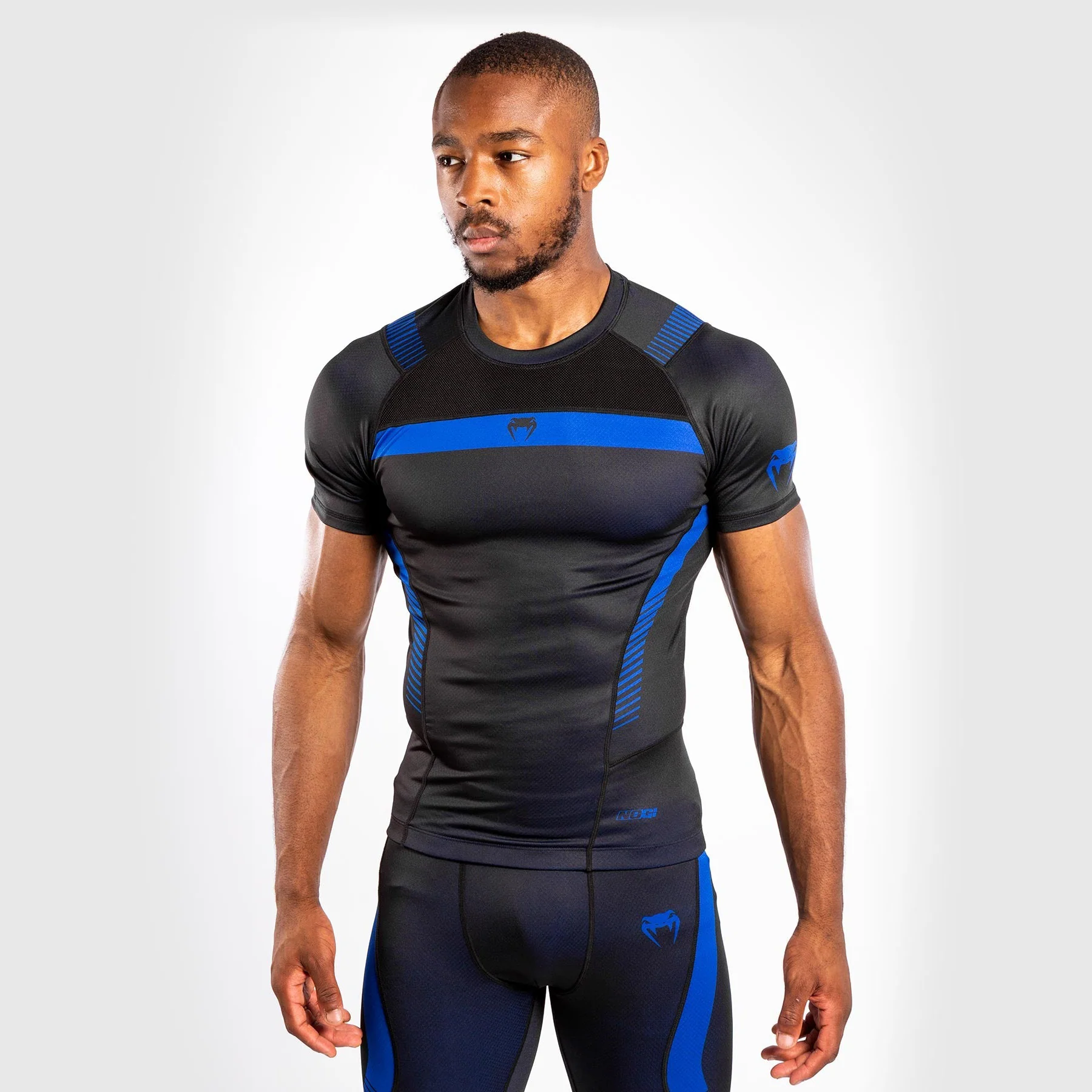 Camiseta de compresión Venum No Gi 3.0 - Manga corta - Negro/Azul