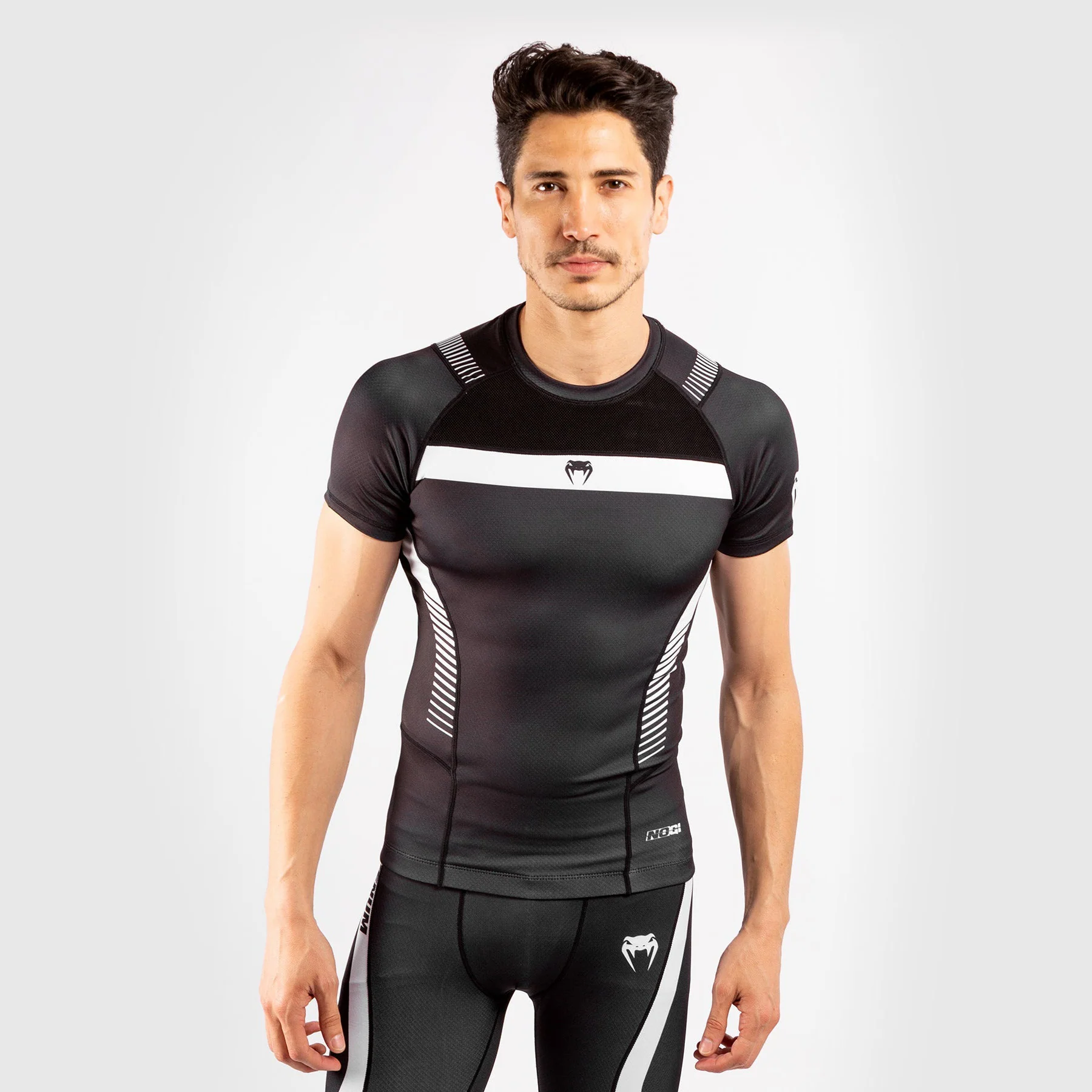 Camiseta de compresión Venum No Gi 3.0 - Manga corta - Negro/Blanco