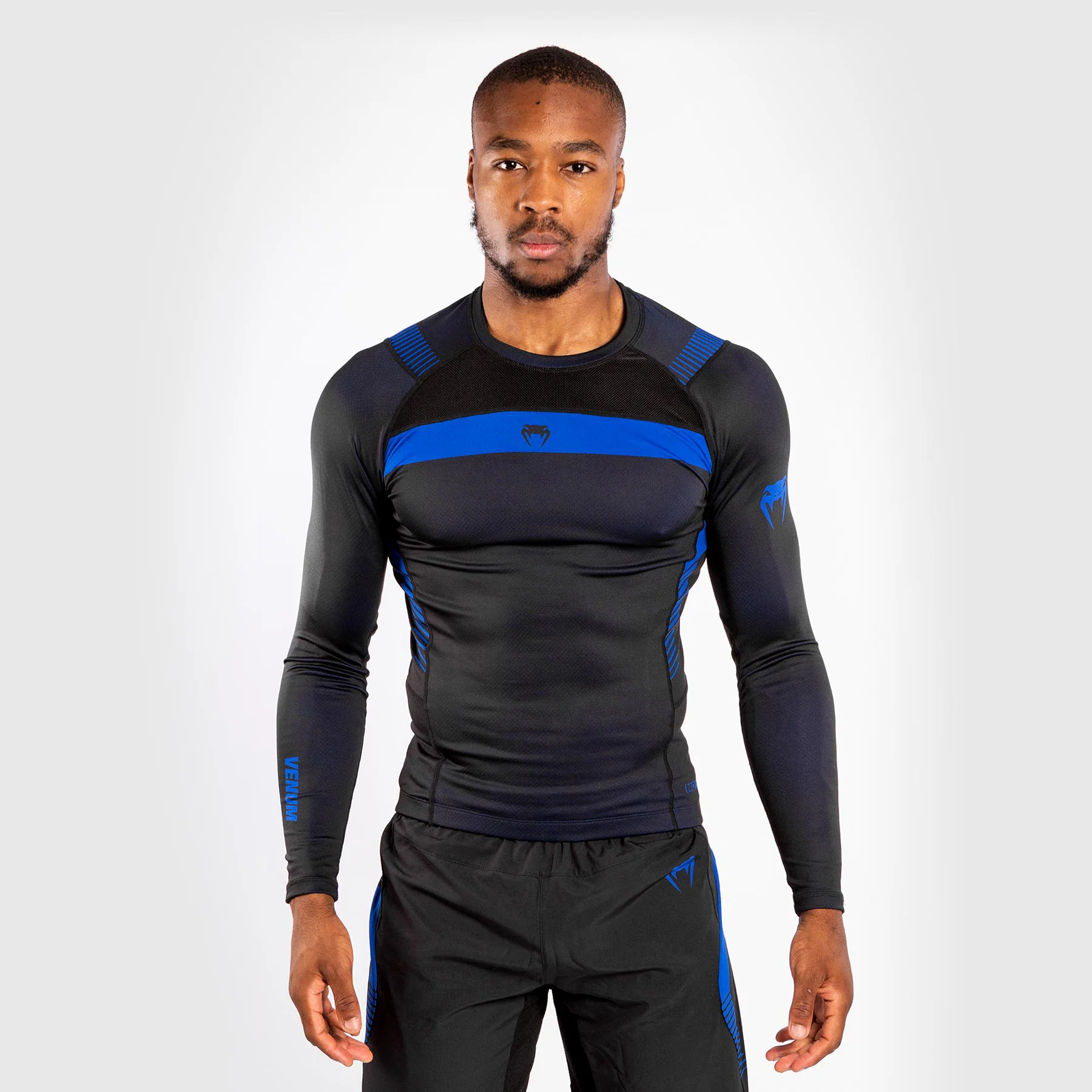 Camiseta de compresión Venum No Gi 3.0 - Manga larga - Negro/Azul