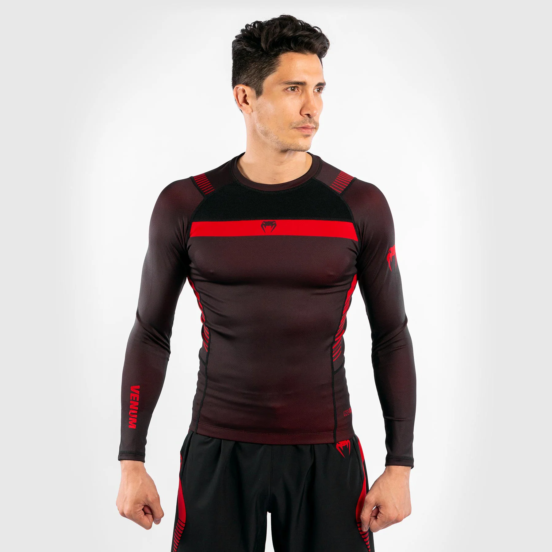 Camiseta de compresión Venum No Gi 3.0 - Manga larga - Negro/Rojo