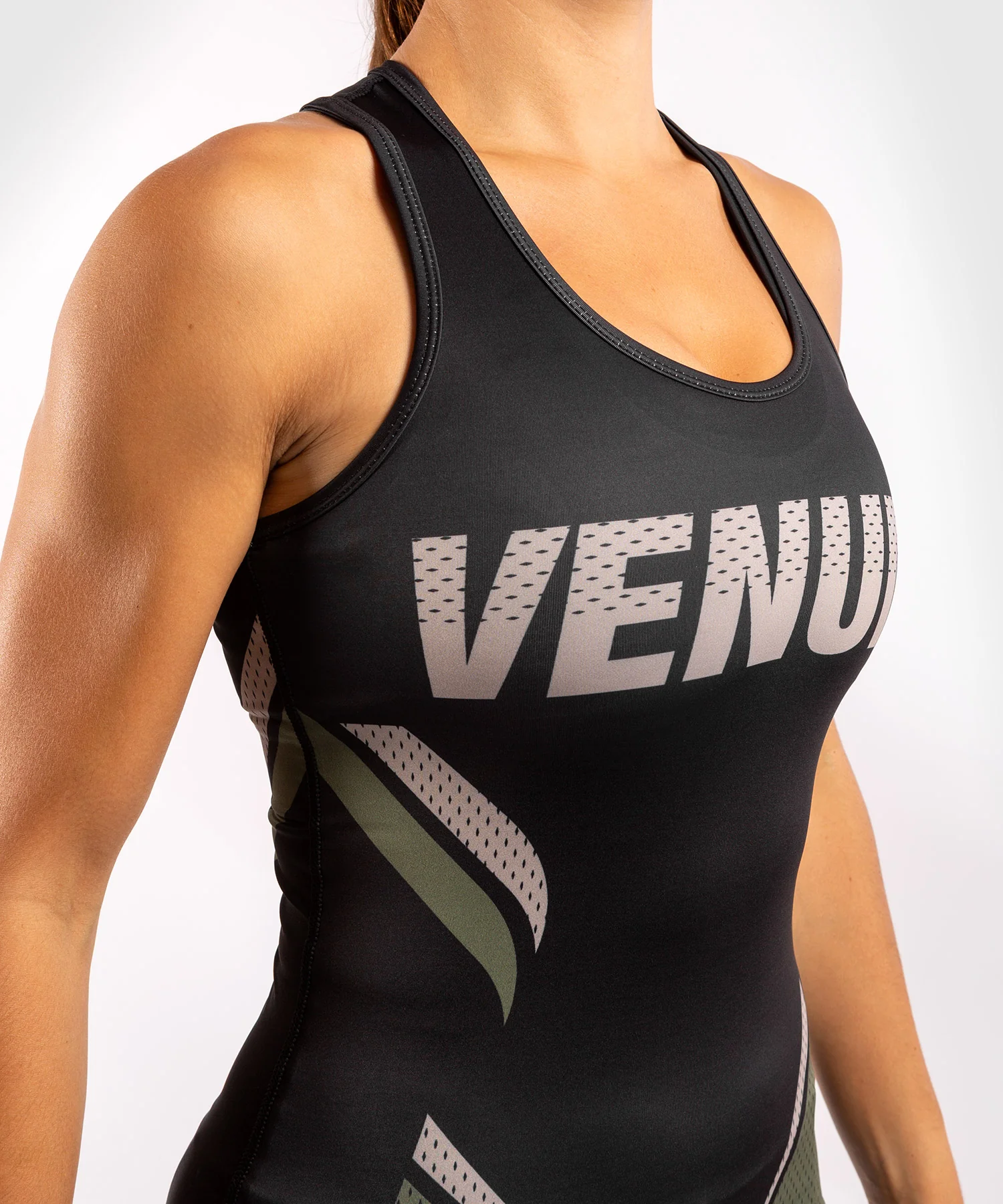 Camiseta sin mangas Dry-Tech ONE FC Impact - Mujer - Negro/Caqui - Image 5