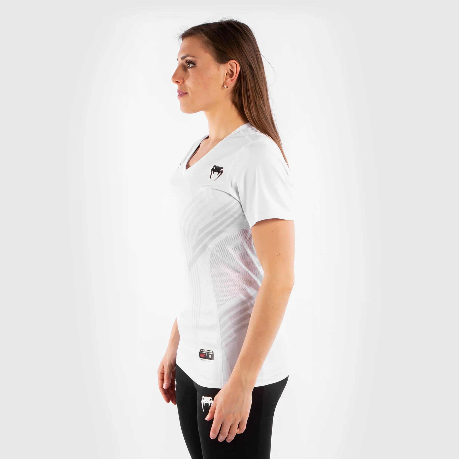 Camiseta Técnica Para Mujer UFC Venum Authentic Fight Night - Blanco - Image 3