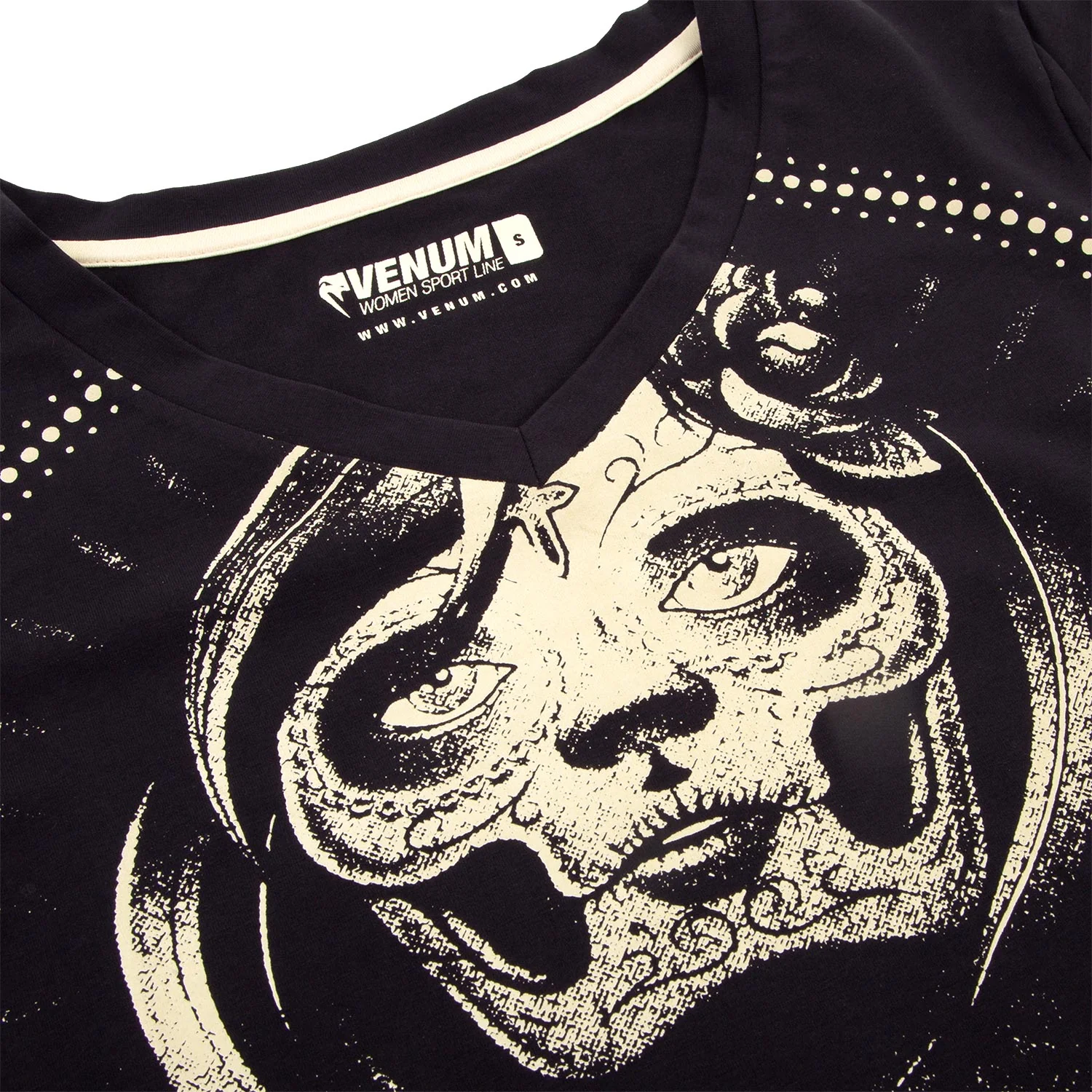 Camiseta Venum Santa Muerte - Para Mujeres - Negro/Amarillo - Image 4