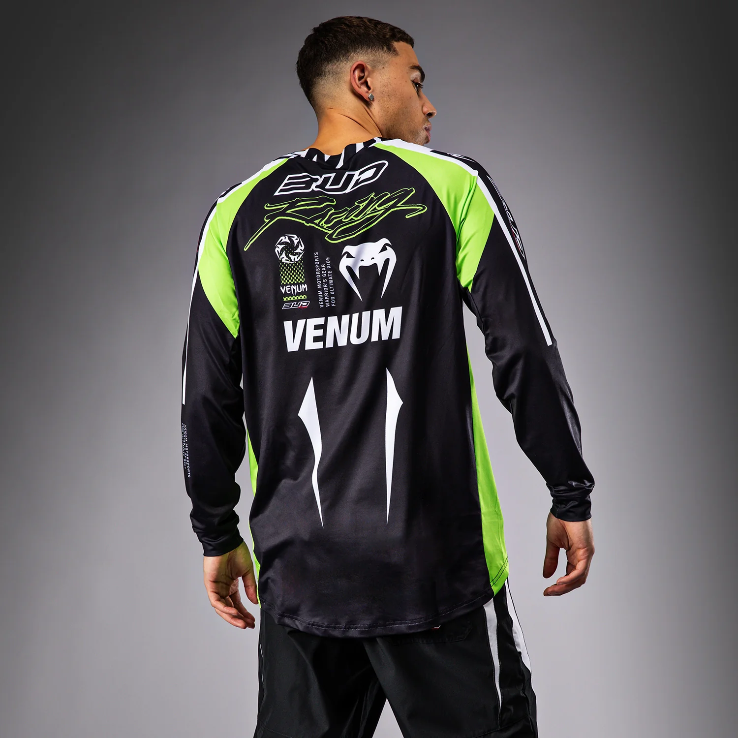 Venum x Bud Racing Camiseta Dry-Tech para Hombre - Negra/Blanca/Verde lima - Image 3