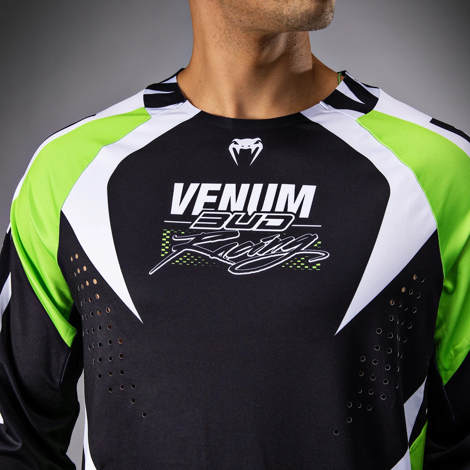 Venum x Bud Racing Camiseta Dry-Tech para Hombre - Negra/Blanca/Verde lima - Image 5