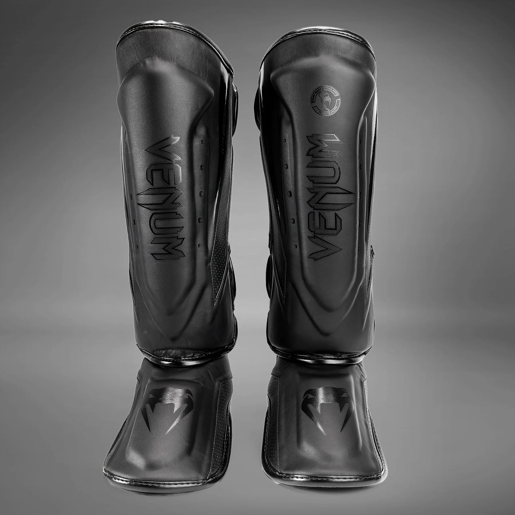 Espinilleras Venum Elite Evo - Negro/Negro - Image 2