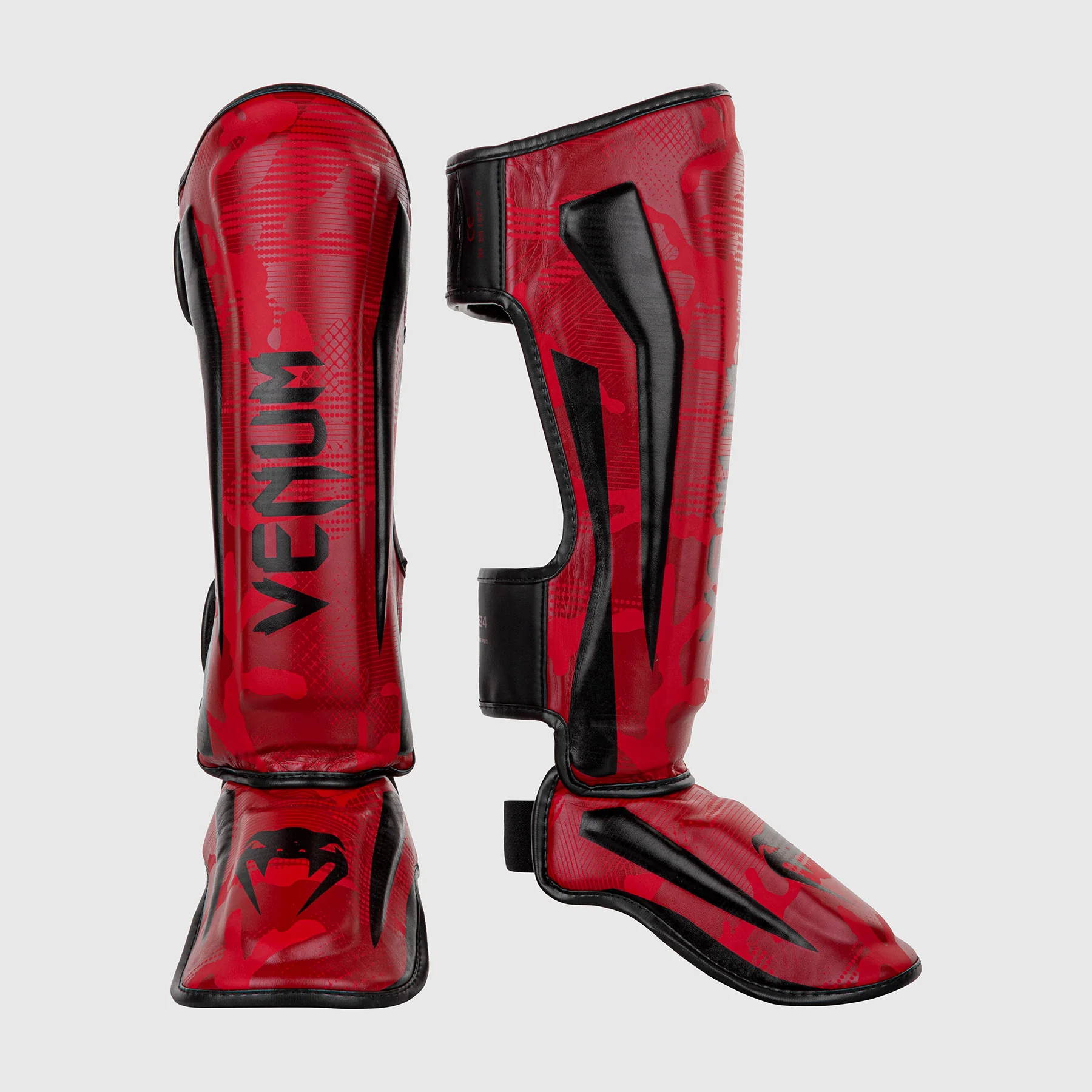 Espinillera Venum Elite - Camuflaje Rojo
