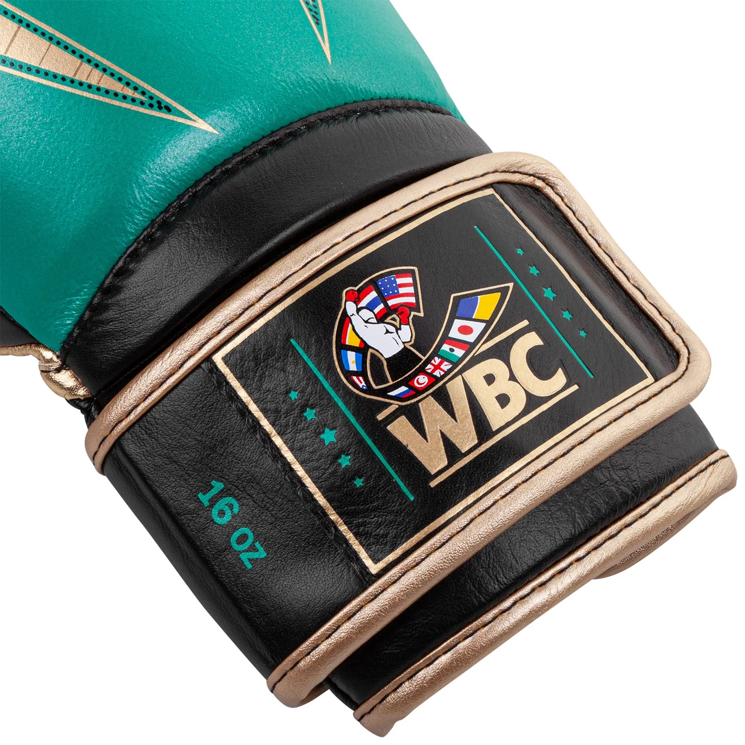 Guantes de Boxeo profesional Venum Giant 2.0 - Edición limitada WBC - Velcro - Verde metálico/Oro - Image 4