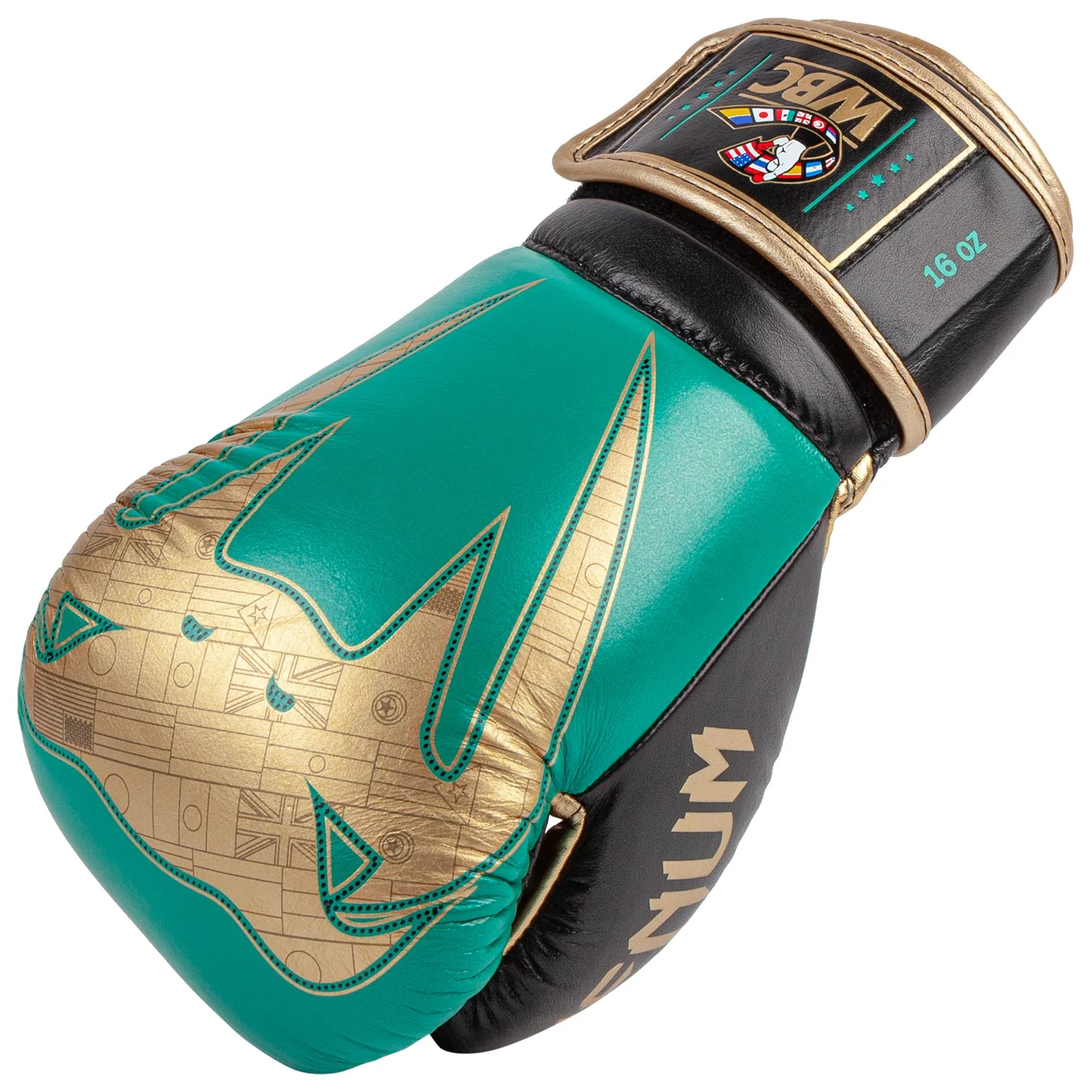 Guantes de Boxeo profesional Venum Giant 2.0 - Edición limitada WBC - Velcro - Verde metálico/Oro - Image 8
