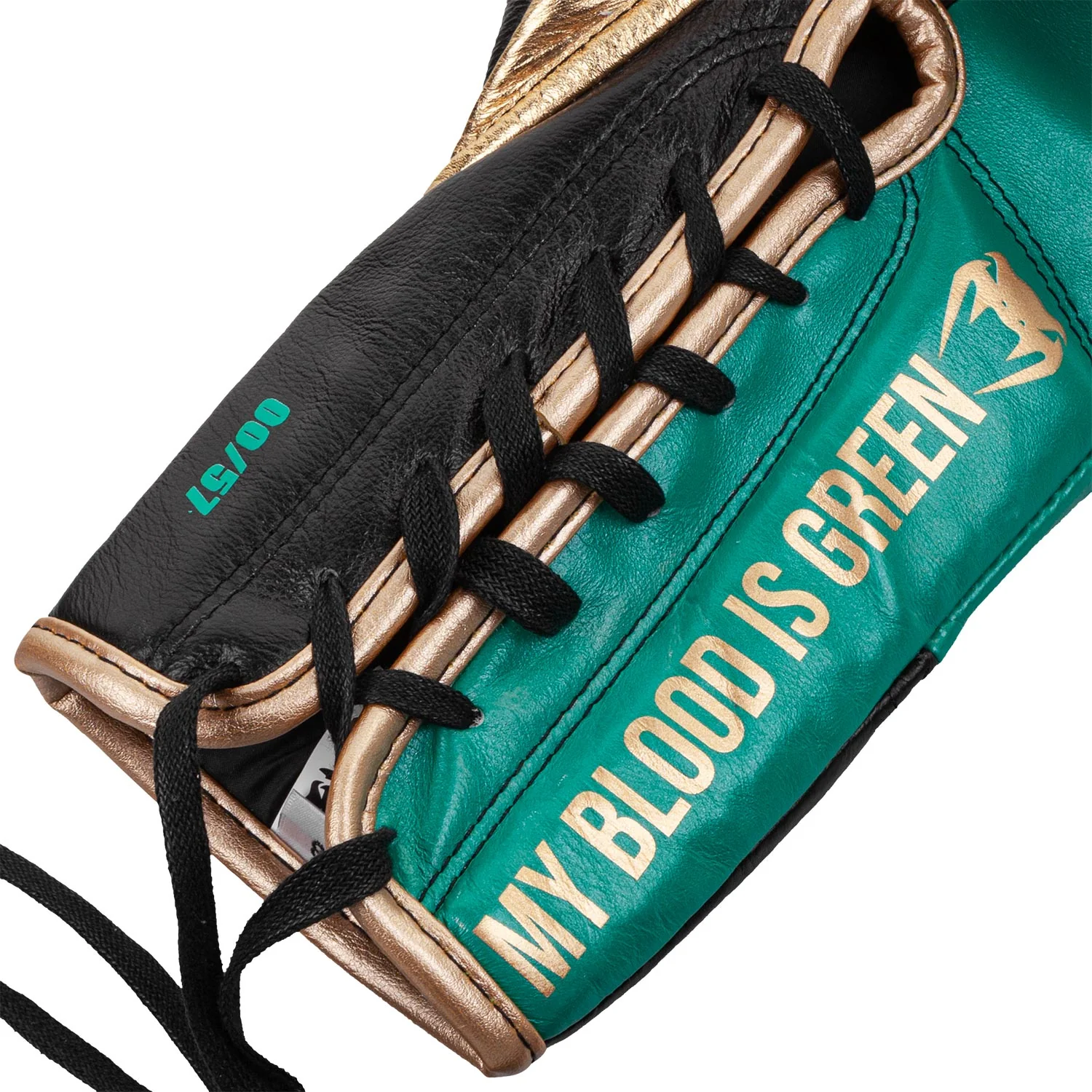 Guantes de Boxeo profesionales Venum Hammer - Cordones - Edición limitada WBC - Verde metálico/Oro - Image 6