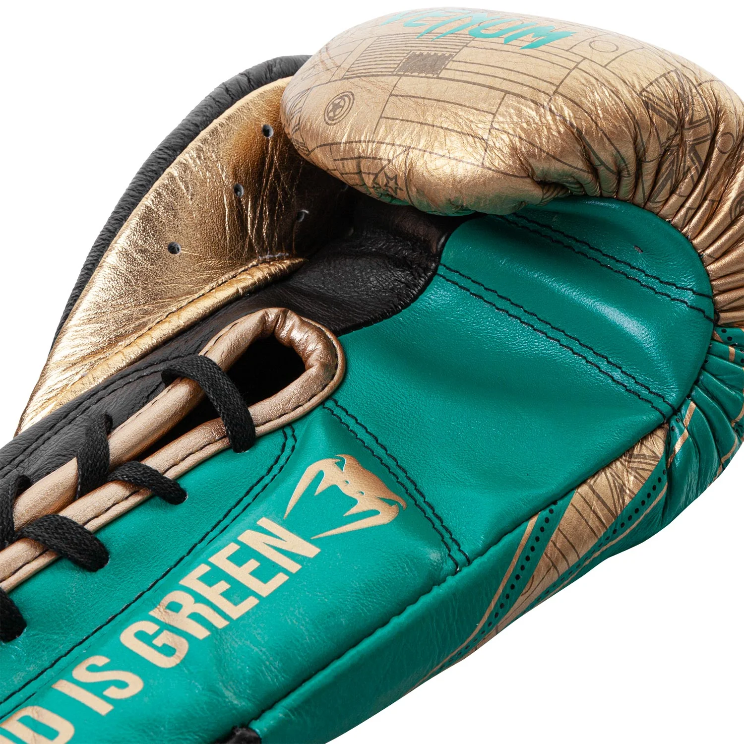 Guantes de Boxeo profesionales Venum Hammer - Cordones - Edición limitada WBC - Verde metálico/Oro - Image 7