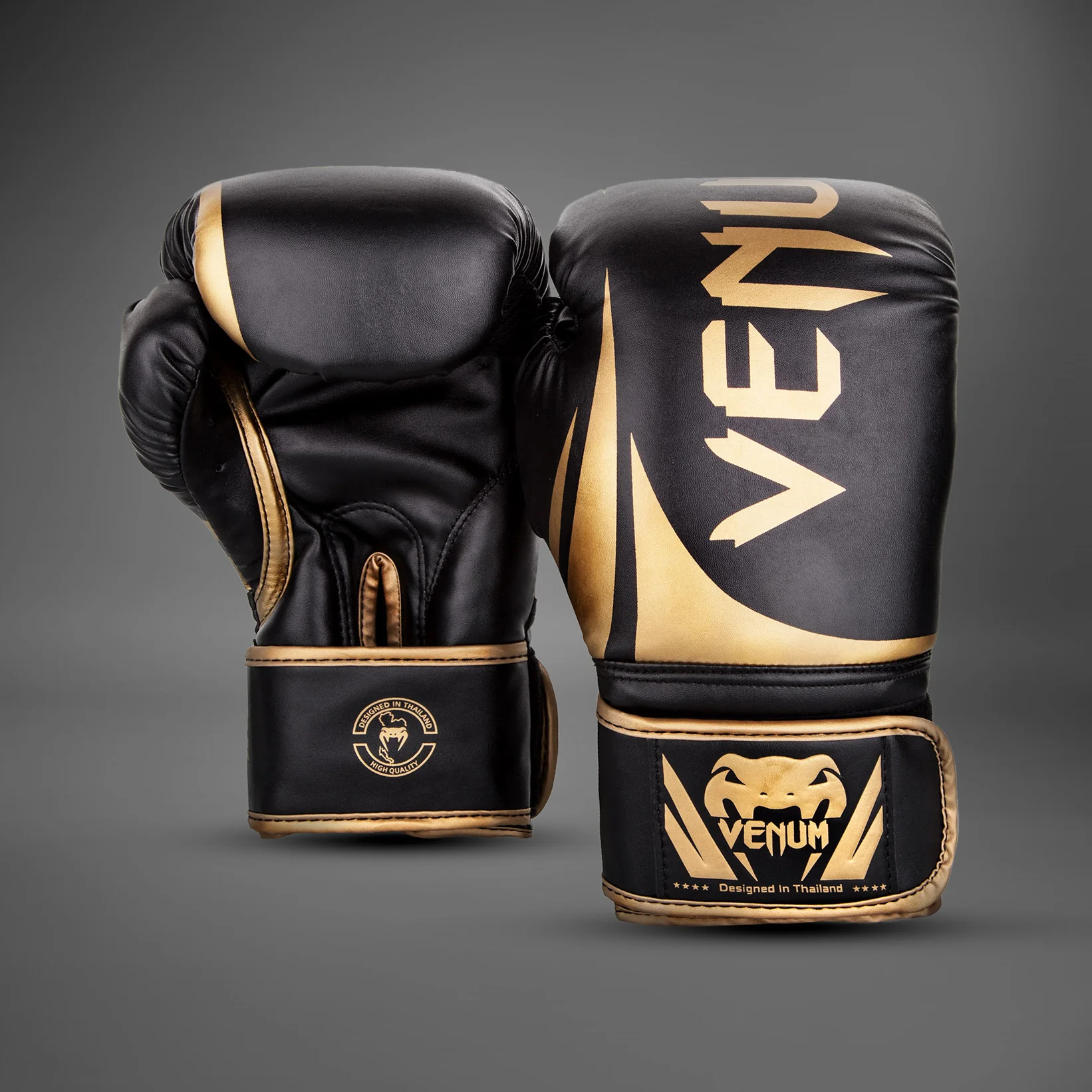 Guantes de Boxeo Venum Challenger 2.0 - Negro/Oro - Image 2