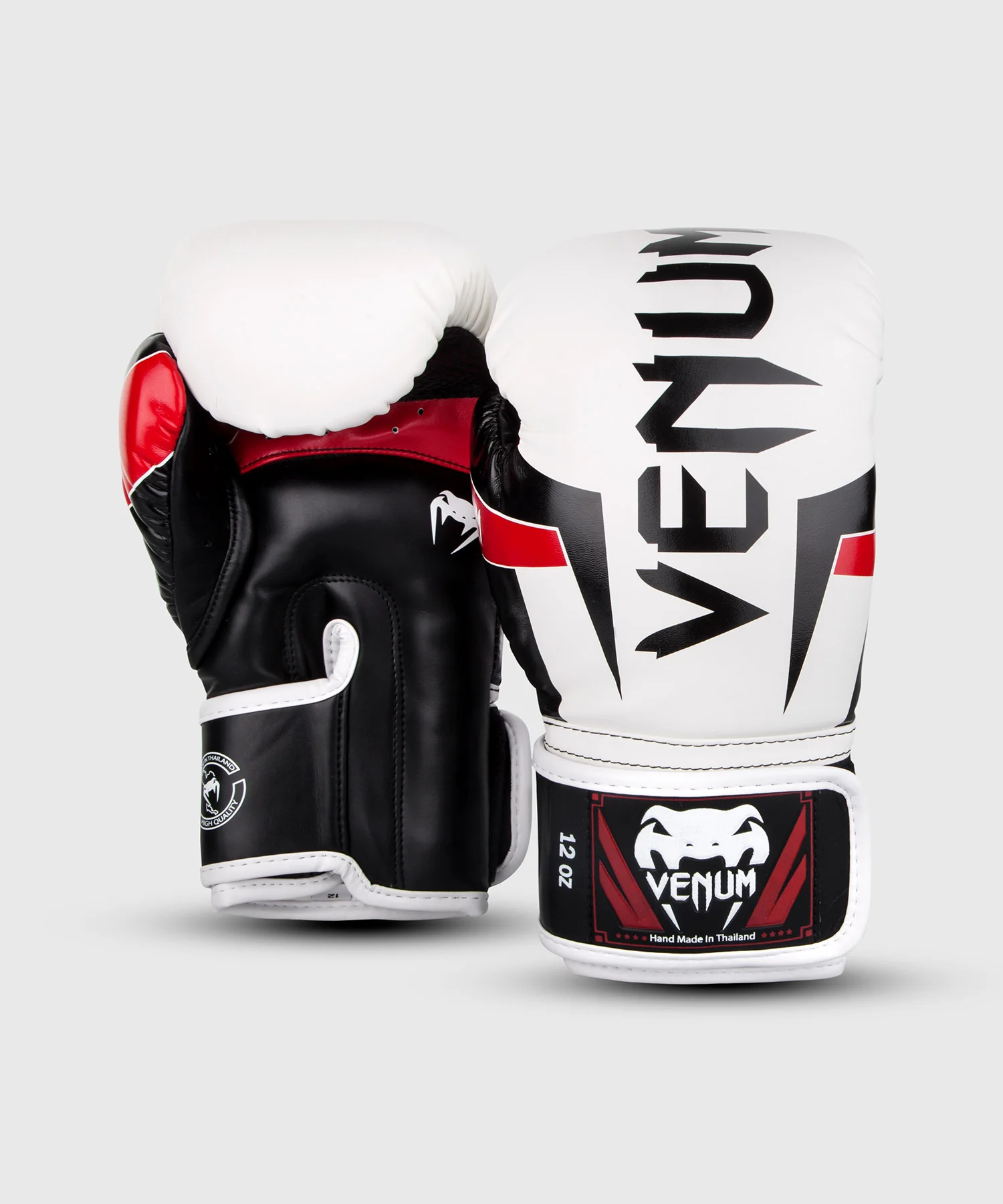 Guantes de boxeo Venum Elite - Blanco/Negro/Rojo - Image 2