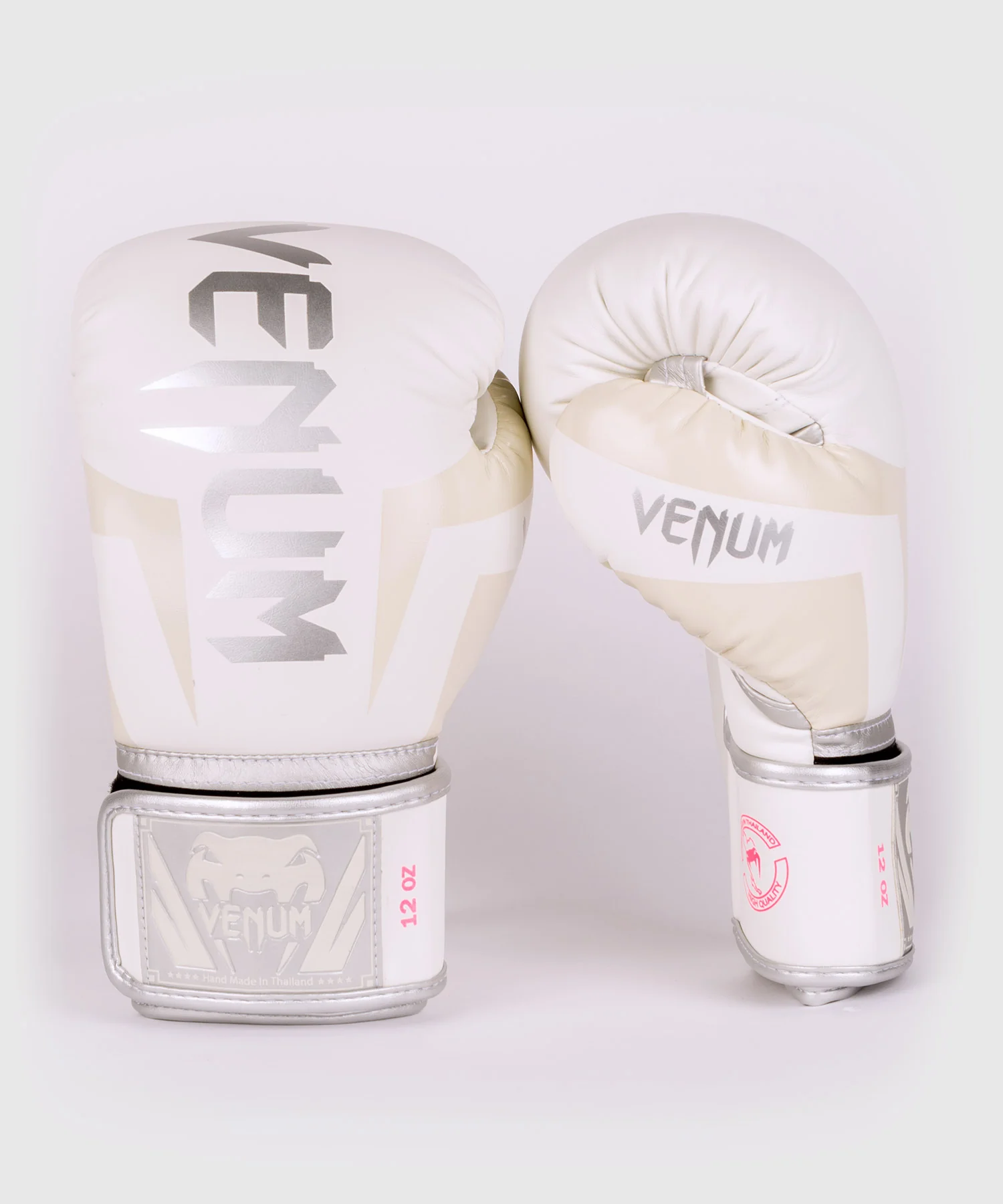 Guantes de Boxeo Venum Elite - Blanco/Plata-Rosa