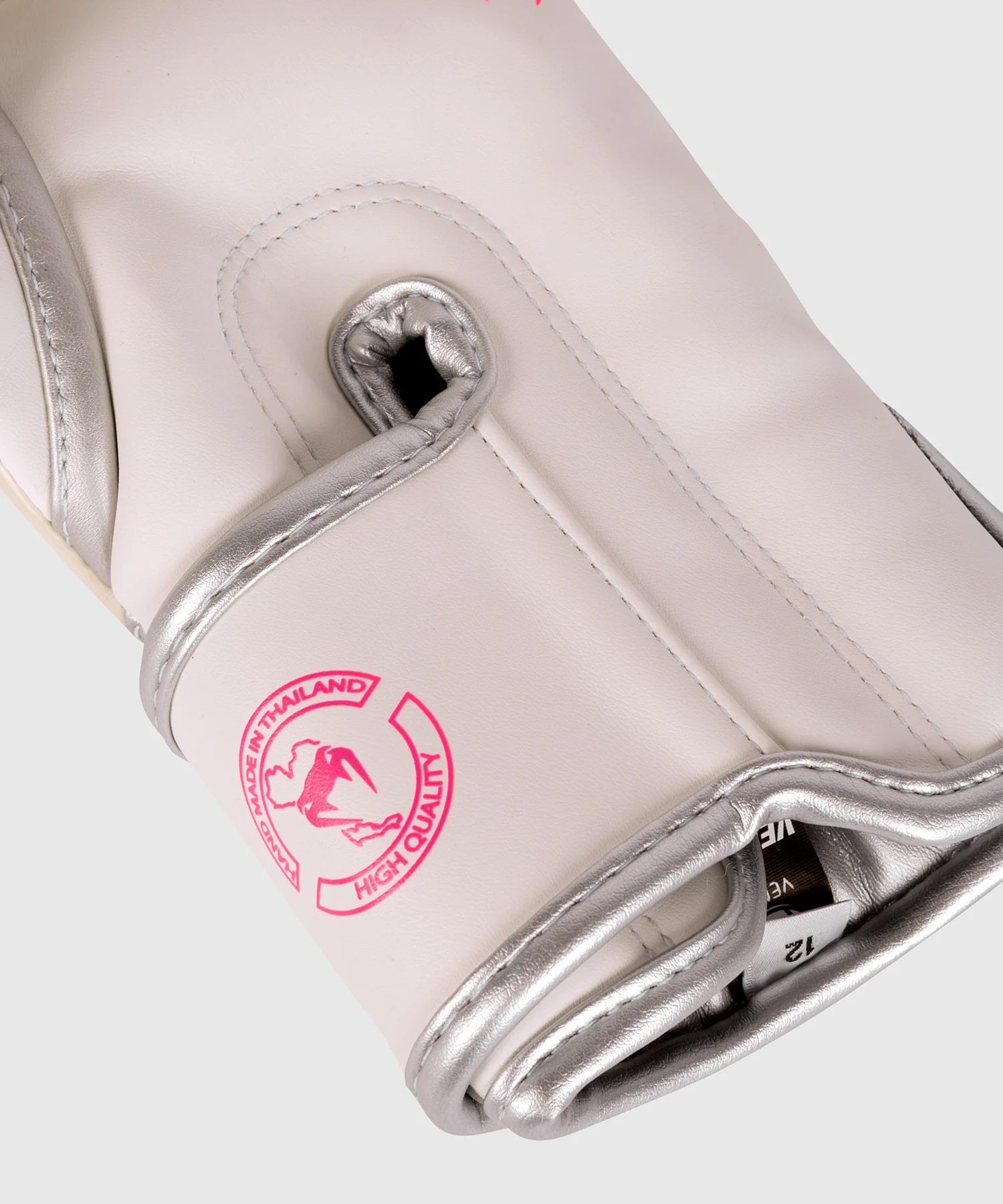 Guantes de Boxeo Venum Elite - Blanco/Plata-Rosa - Image 6