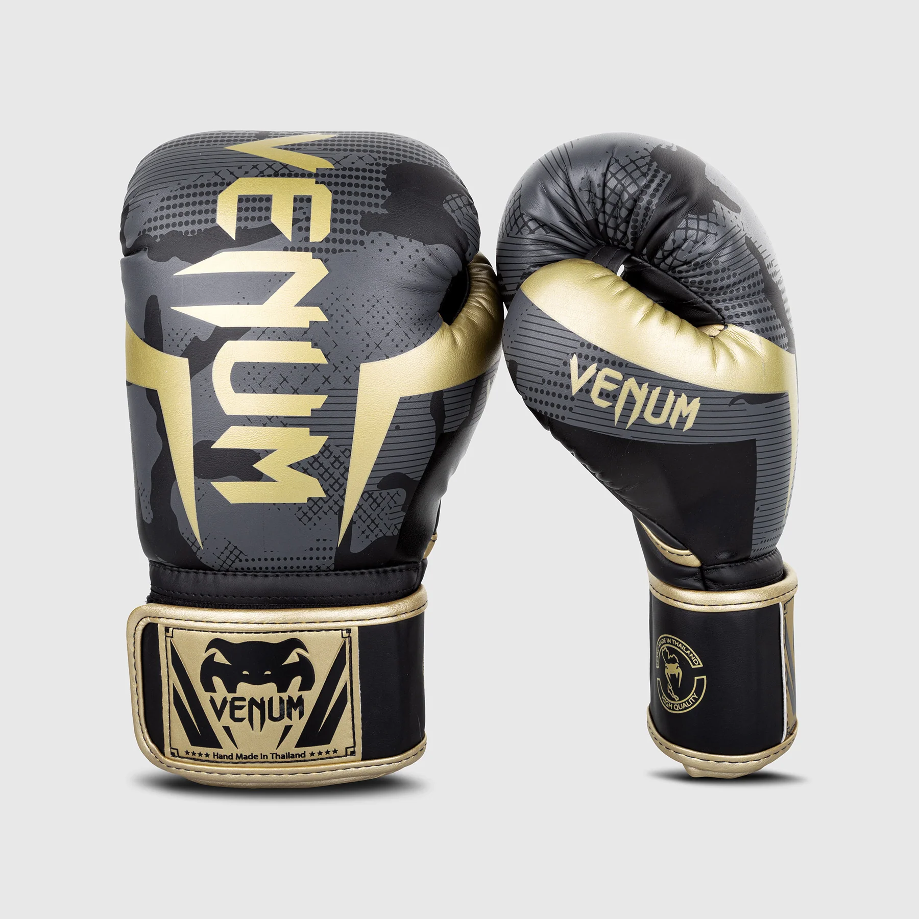 Guantes de boxeo Venum Elite - Camo/Oro - Image 2