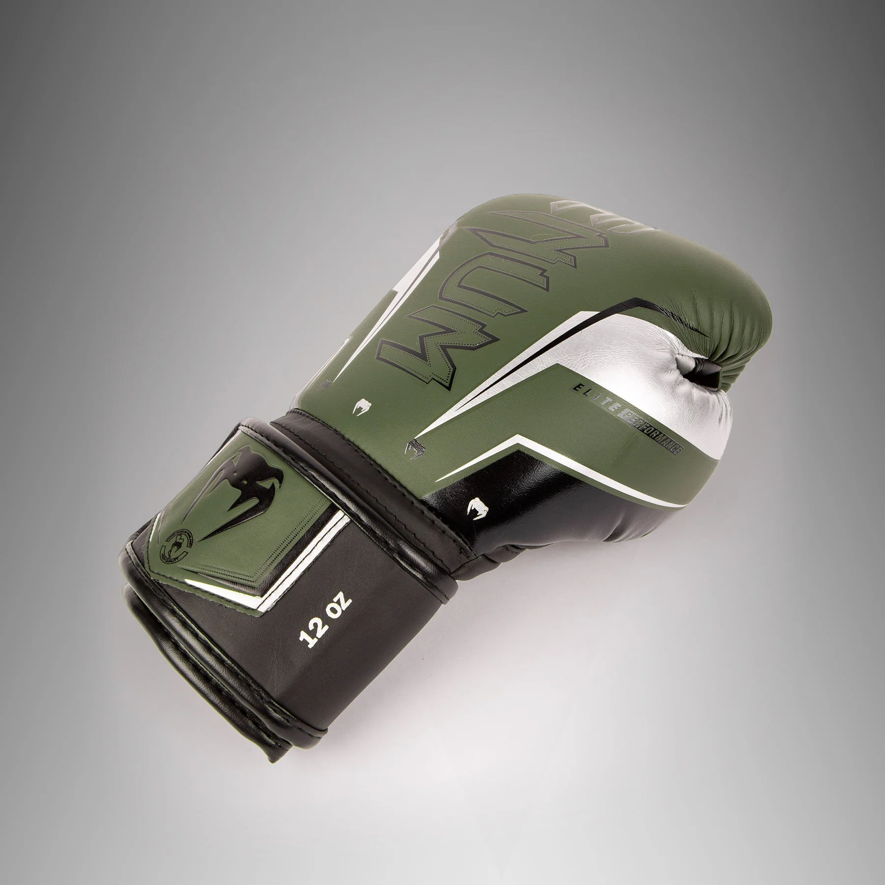 Guantes de boxeo Venum Elite Evo - Caqui/Plateado - Image 3