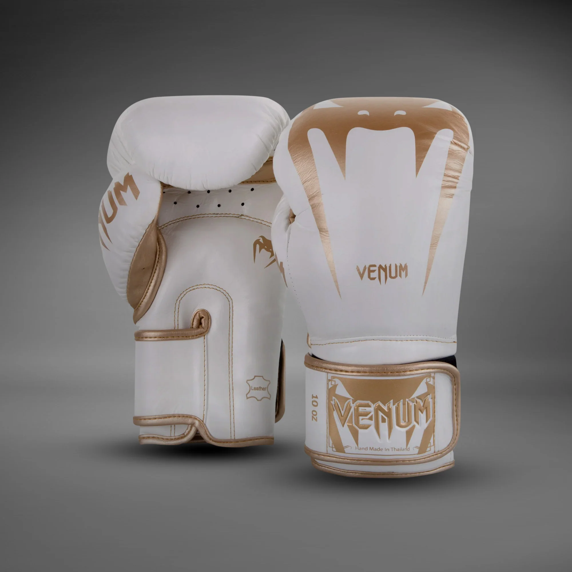 Guantes de Boxeo Venum Giant 3.0 - Cuero Nappa - Blanco/Oro - Image 2