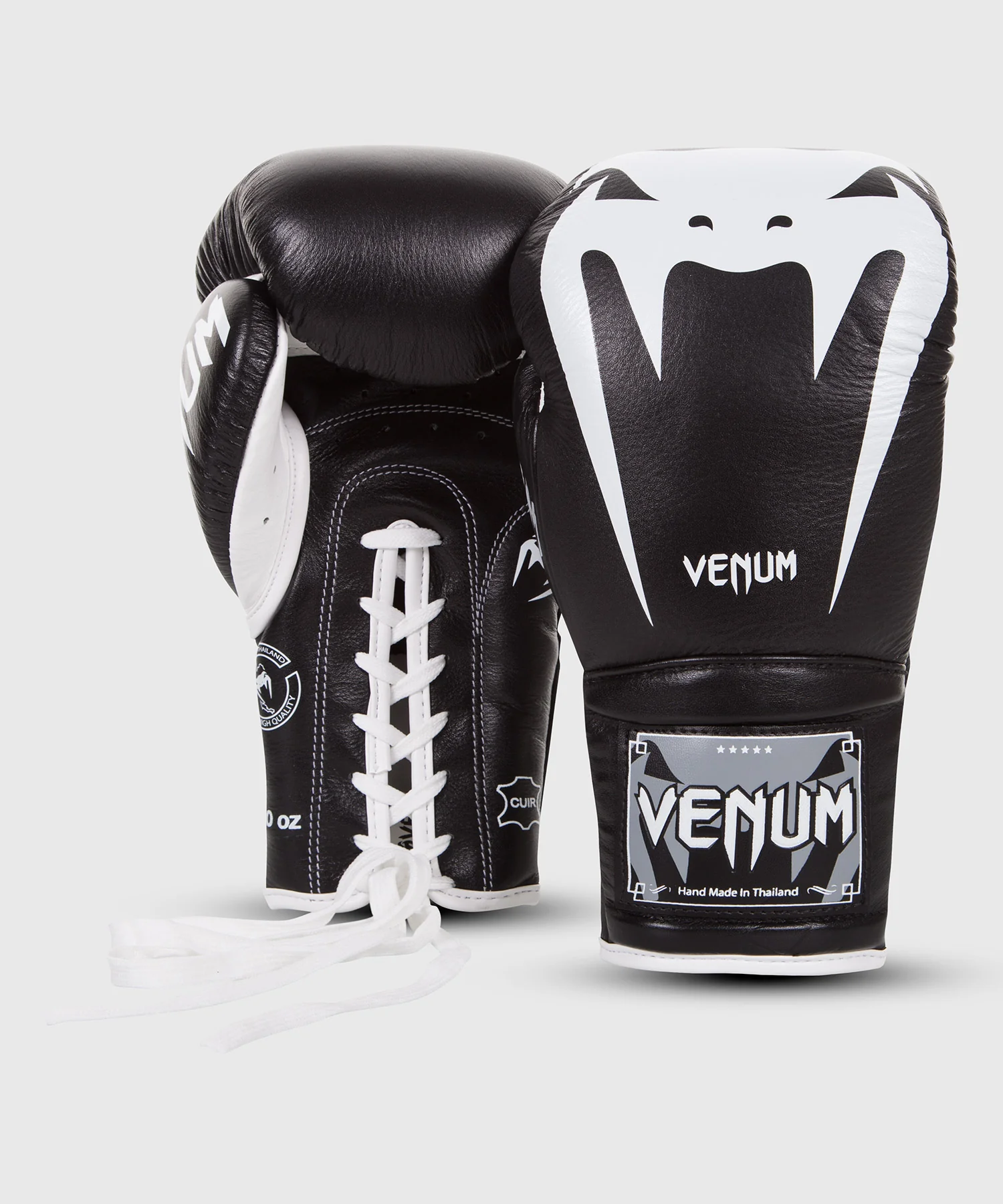 Guantes de Boxeo Venum Giant 3.0 - Cuero Nappa - Con cordones - Negro - Image 2