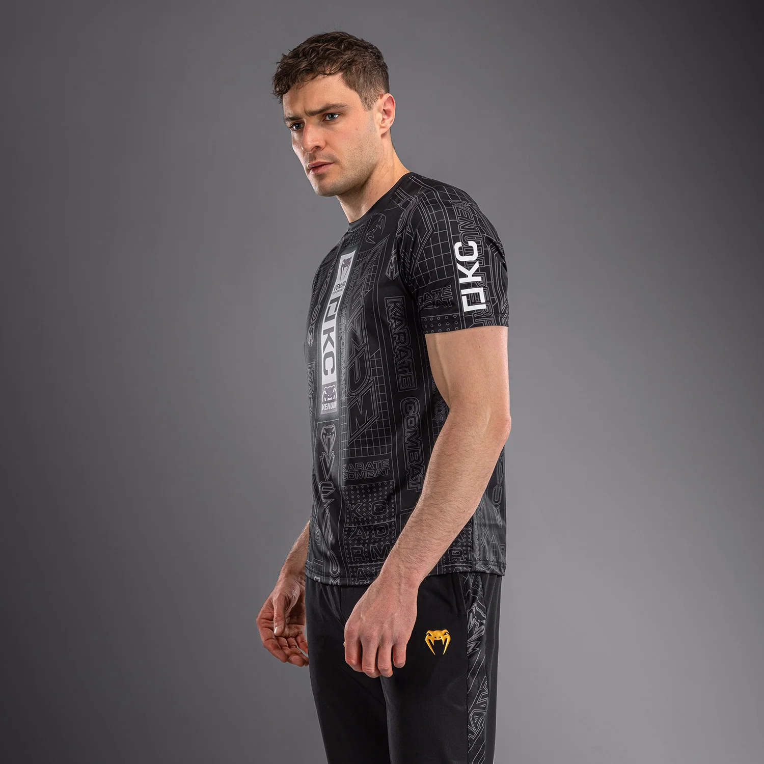 Karate Combat by Venum Camiseta Dry Tech – Negro/Gris - Image 3