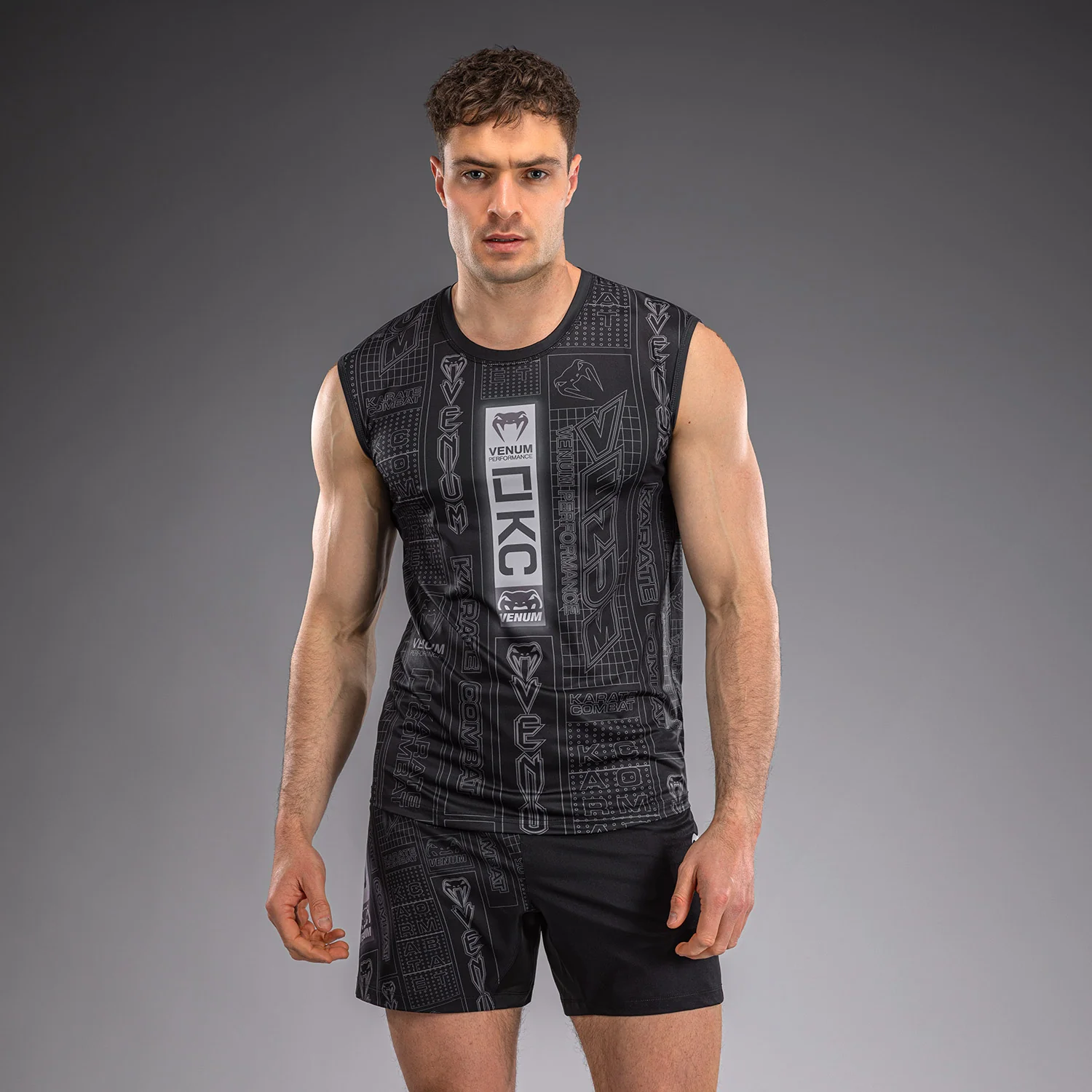 Karate Combat by Venum Camiseta Dry Tech Sin Mangas – Negro/Gris