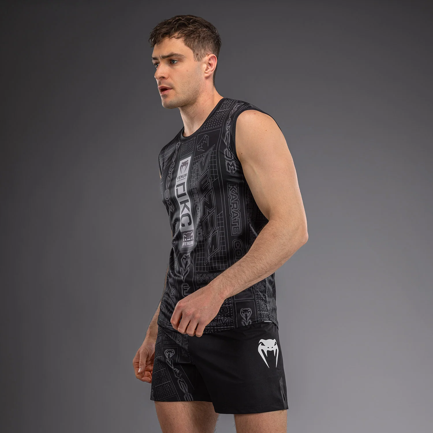 Karate Combat by Venum Camiseta Dry Tech Sin Mangas – Negro/Gris - Image 3