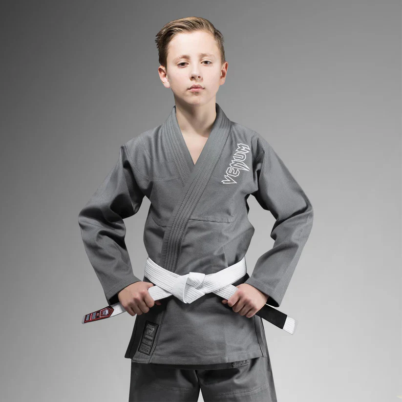 Venum Contender Kids Kimono BJJ (Cinturón blanco incluido) - Gris