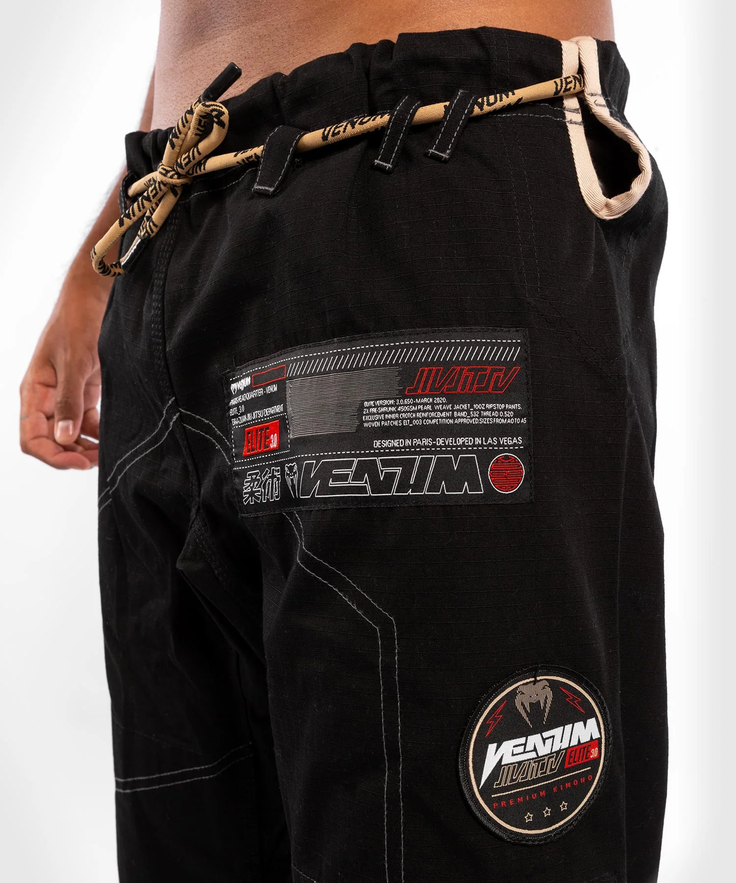 Kimono Venum Elite 3.0 BJJ - Negro - Image 8