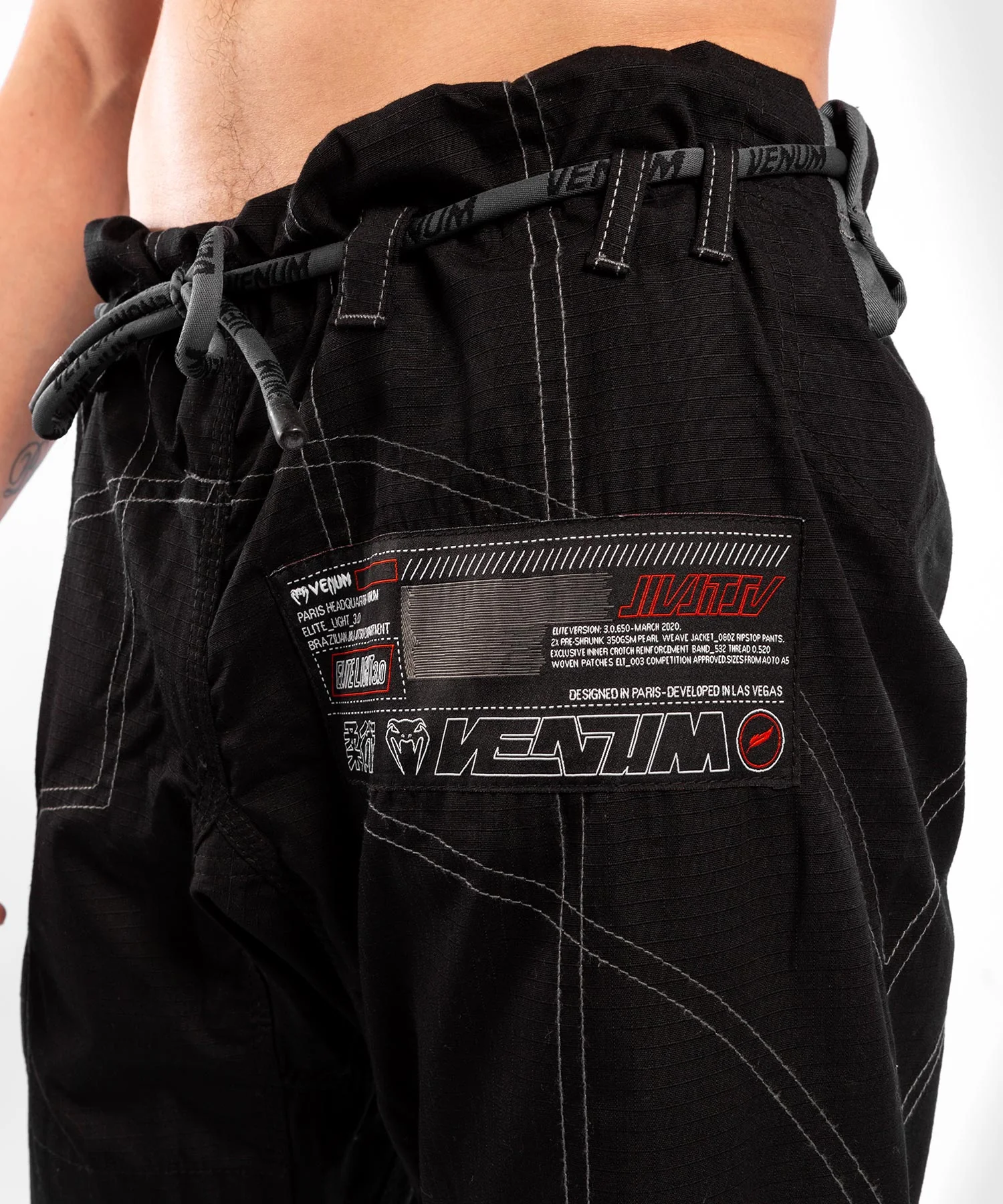 Kimono Venum Elite 3.0 Light BJJ - Negro - Image 8