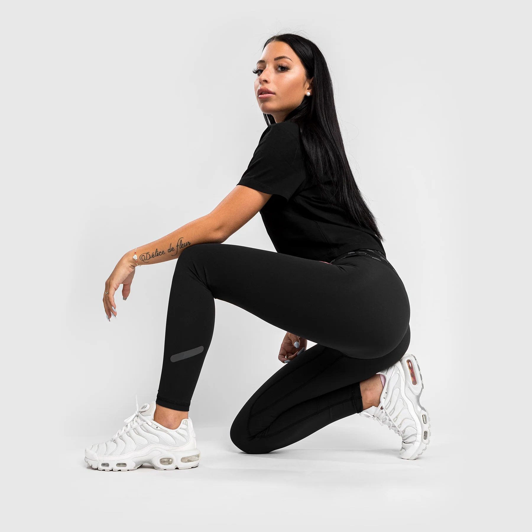 Leggings Venum Monogram 7/8 – Negro//Oro Rosa - Image 2