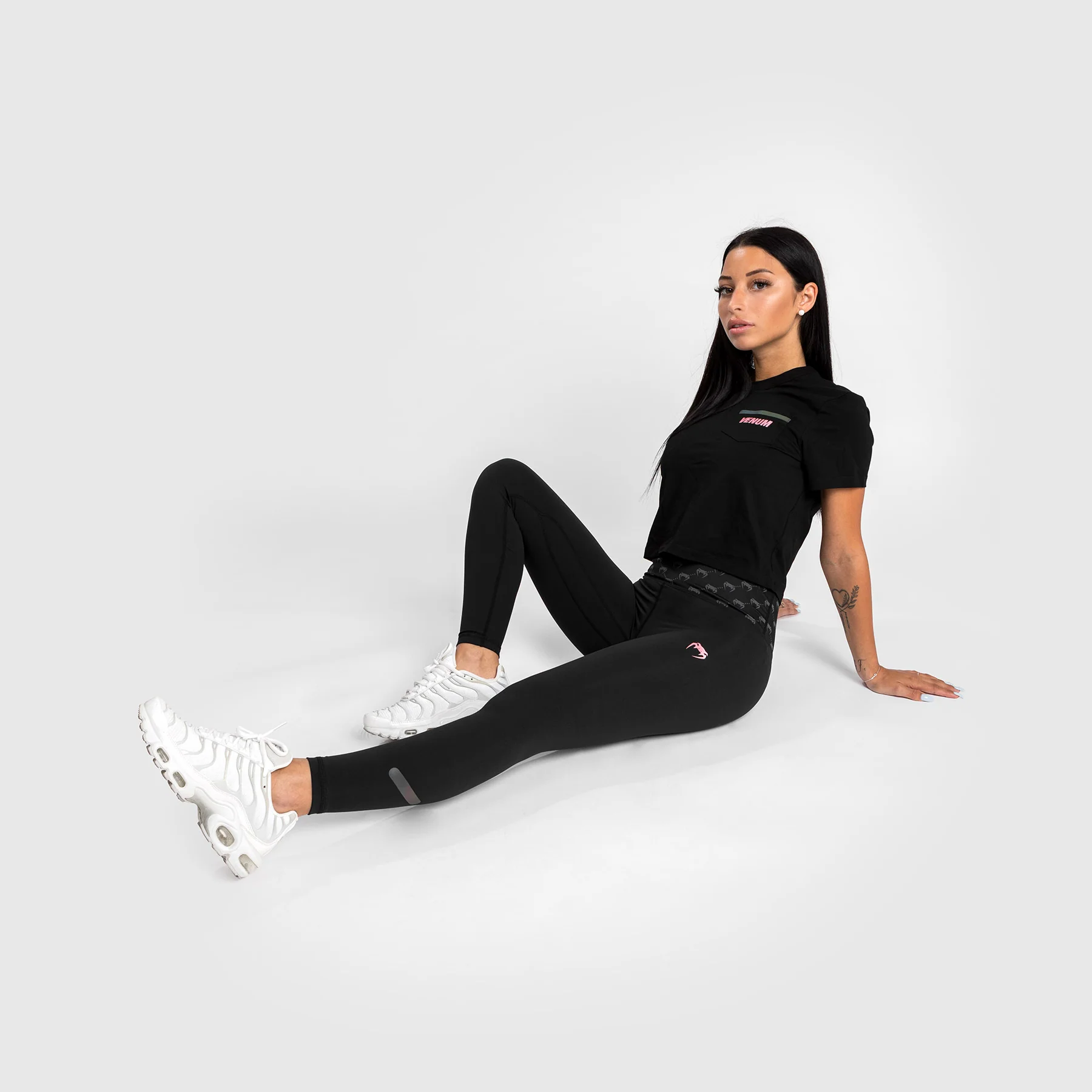 Leggings Venum Monogram 7/8 – Negro//Oro Rosa - Image 3