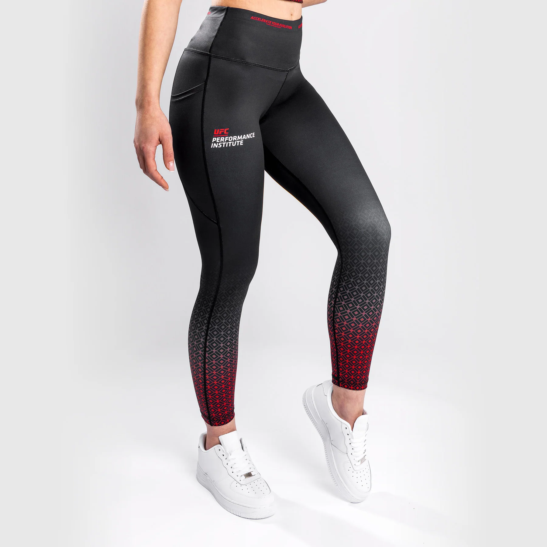 Leggings Venum UFC Performance Institute - Negro/Rojo - Image 3