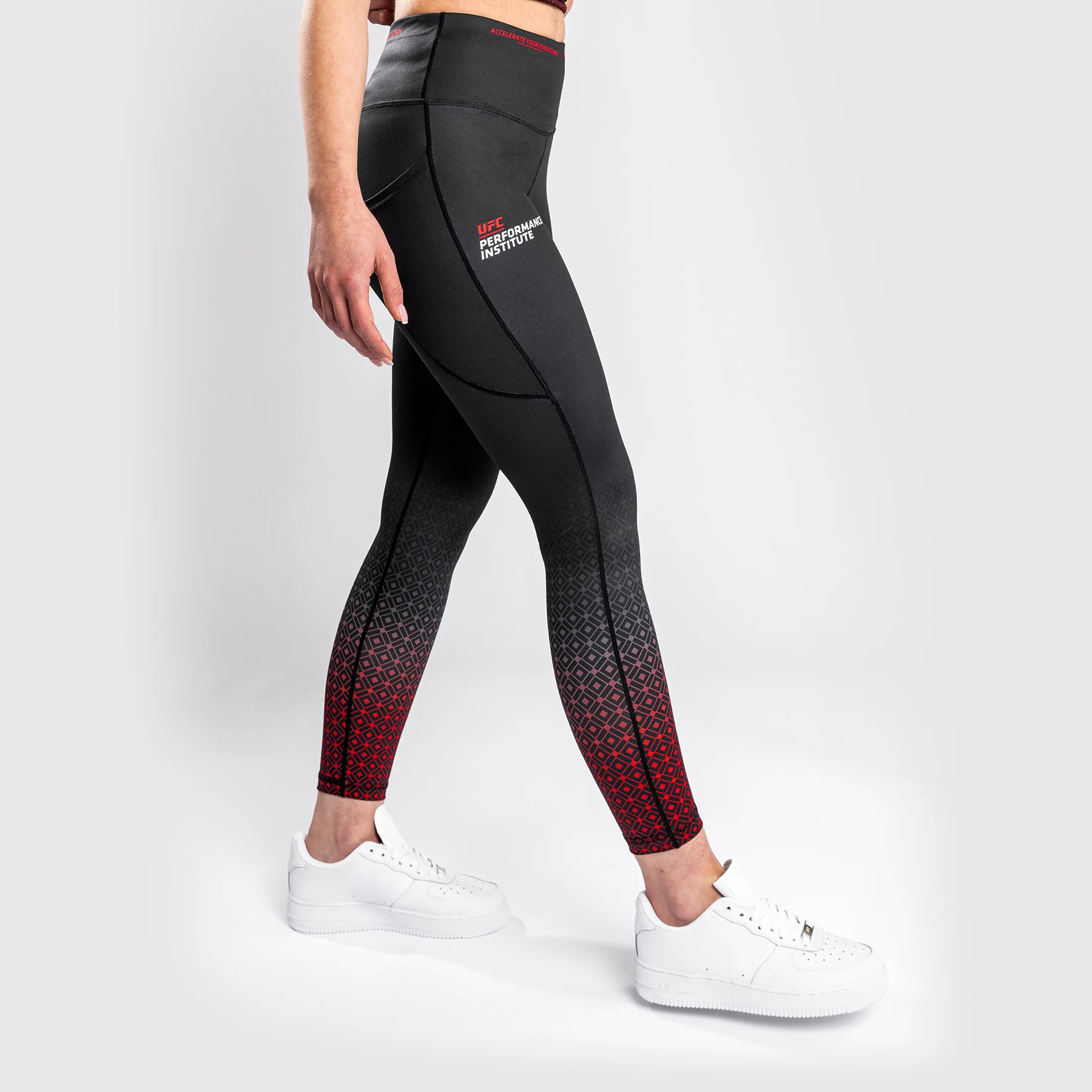 Leggings Venum UFC Performance Institute - Negro/Rojo - Image 4