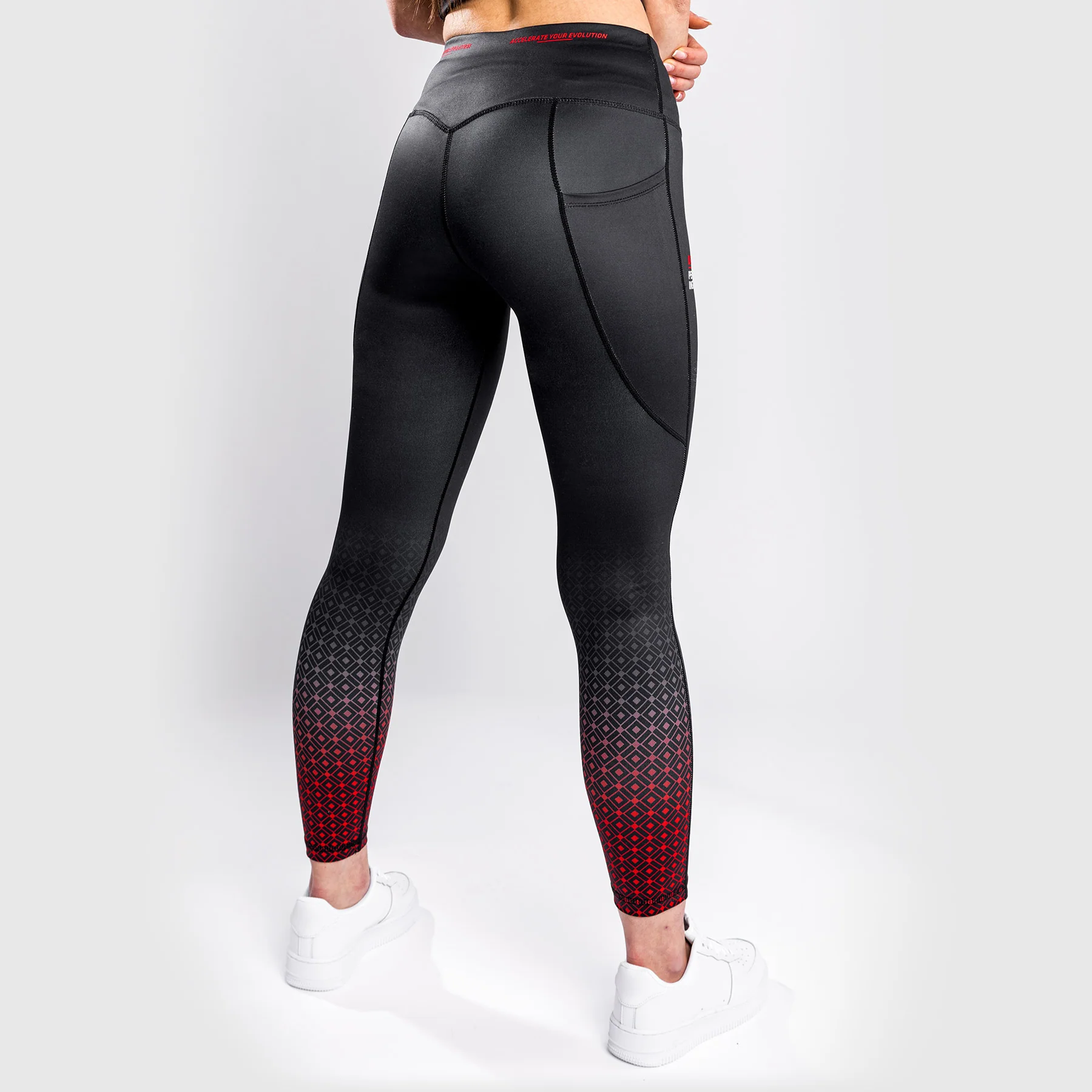 Leggings Venum UFC Performance Institute - Negro/Rojo - Image 5