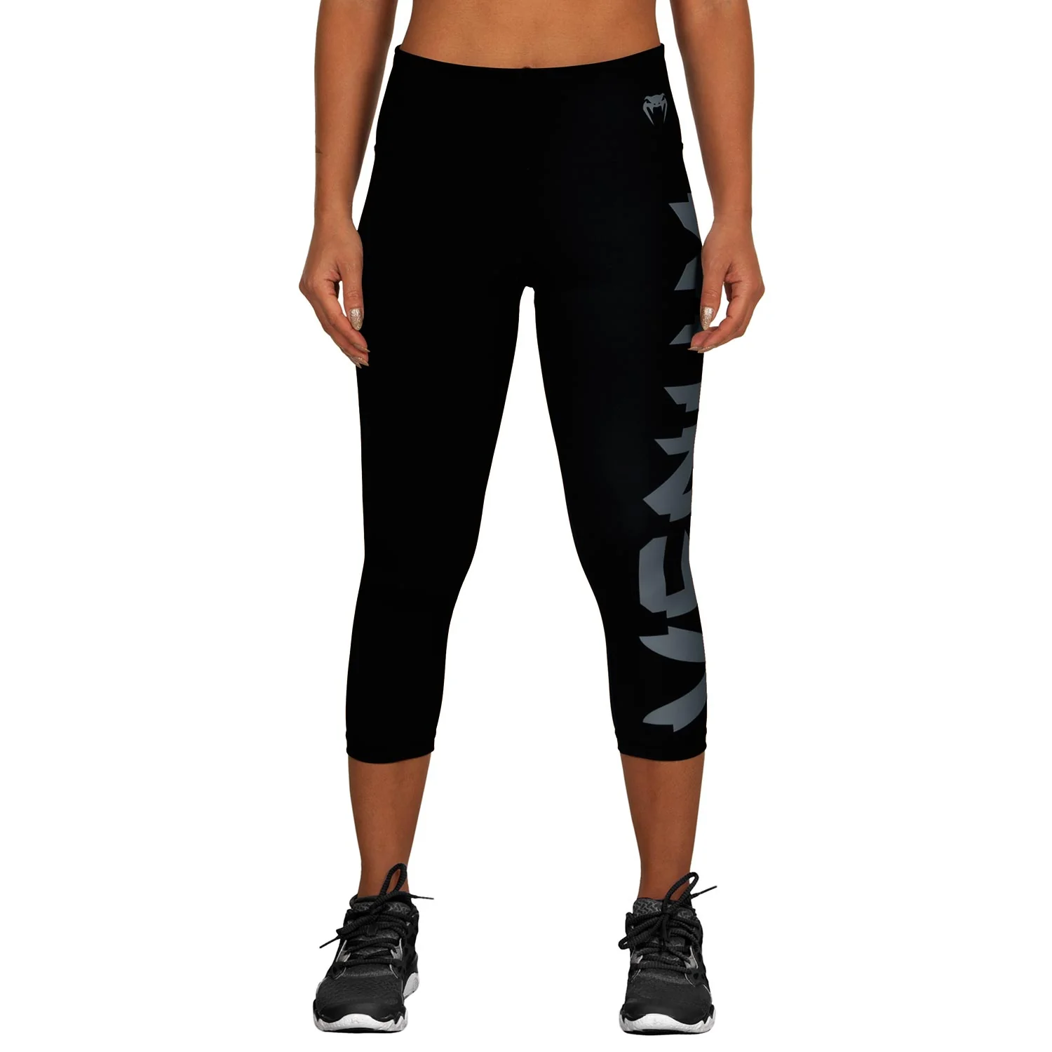 Leggins cortos Venum Giant - Negro/Gris - Image 2