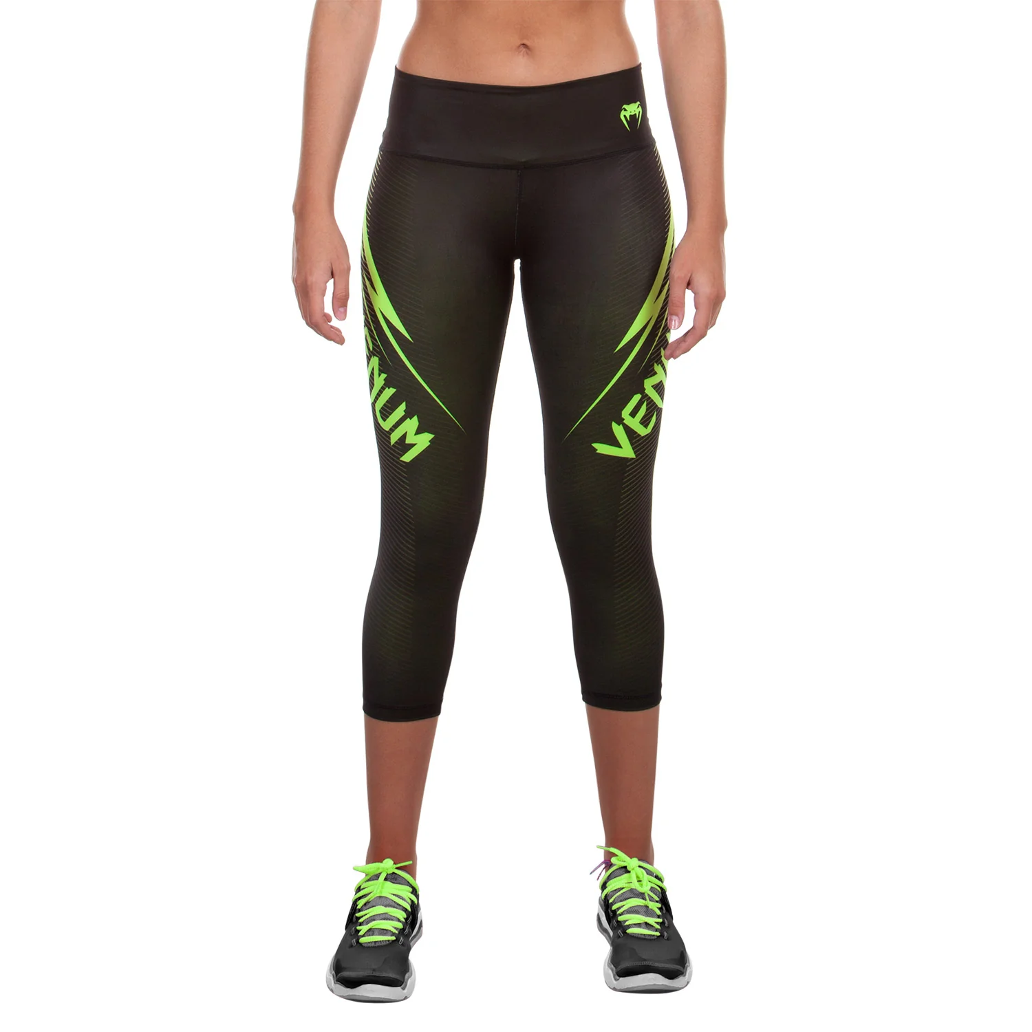 Leggins Cortos Venum Razor - Negro/Amarillo - Image 2