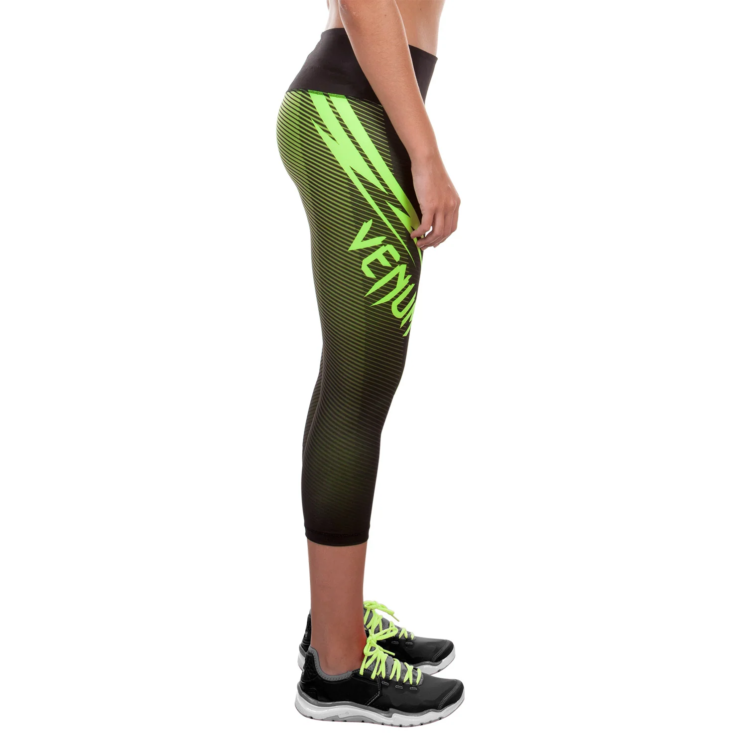 Leggins Cortos Venum Razor - Negro/Amarillo - Image 4