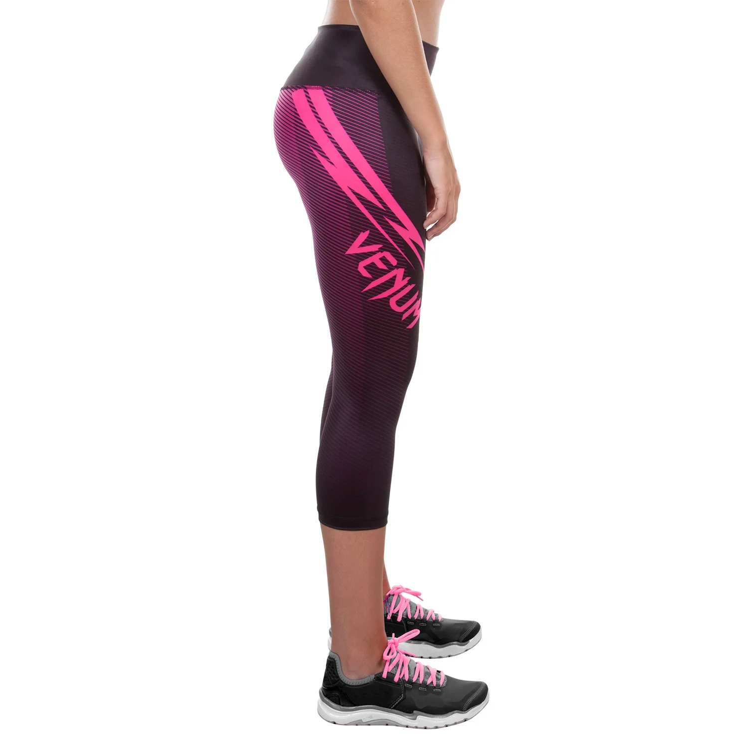 Leggins Cortos Venum Razor - Negro/Rosa - Image 4