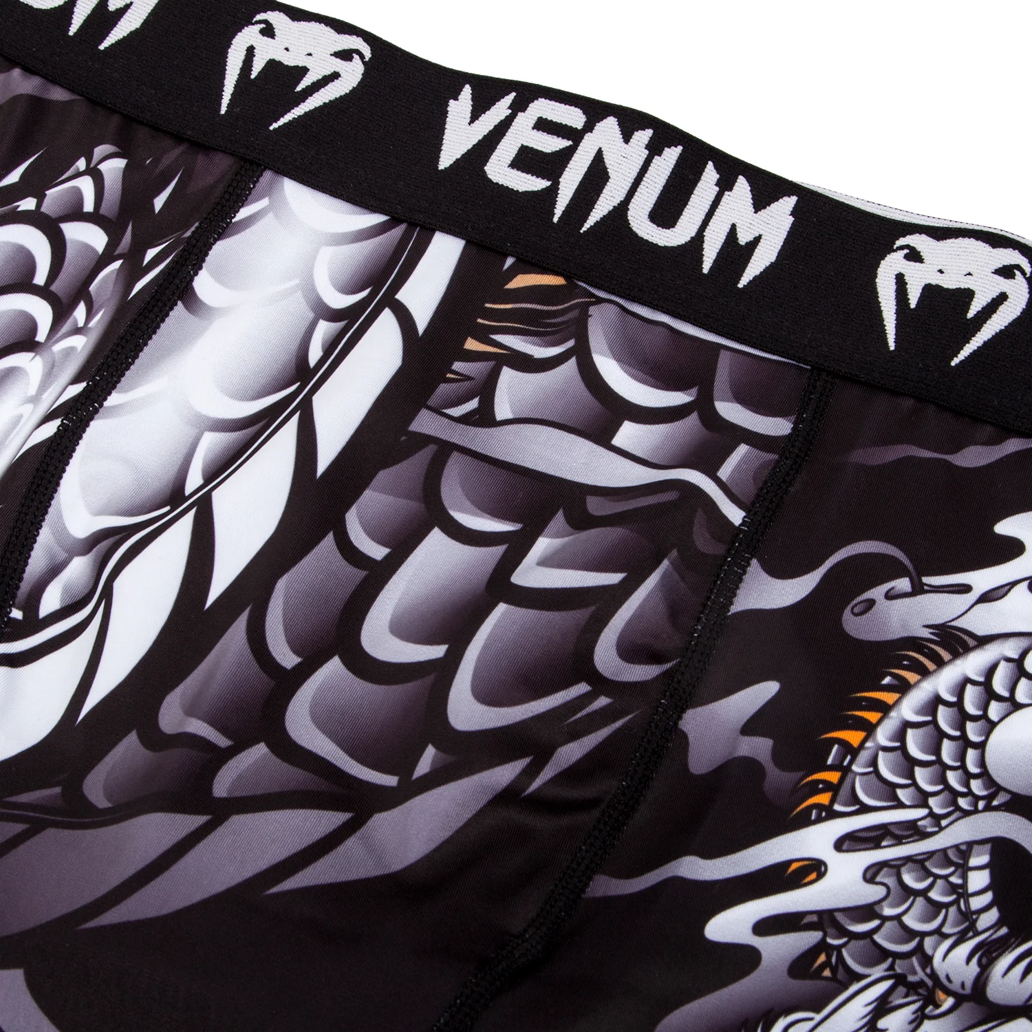 Mallas cortas Venum Dragon's Flight - Negro/Blanco - Image 5