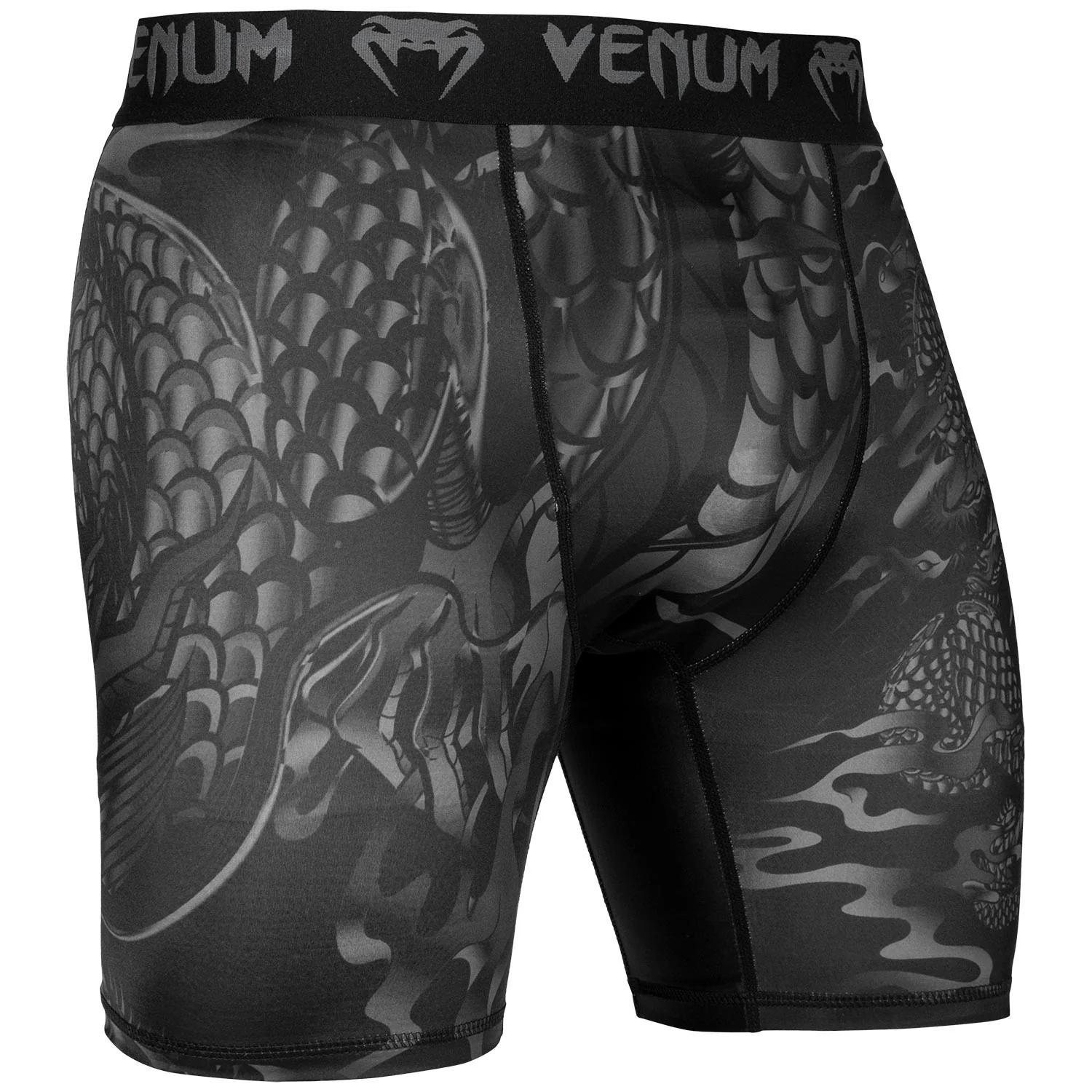 Mallas cortas Venum Dragon's Flight - Negro/Negro - Image 2