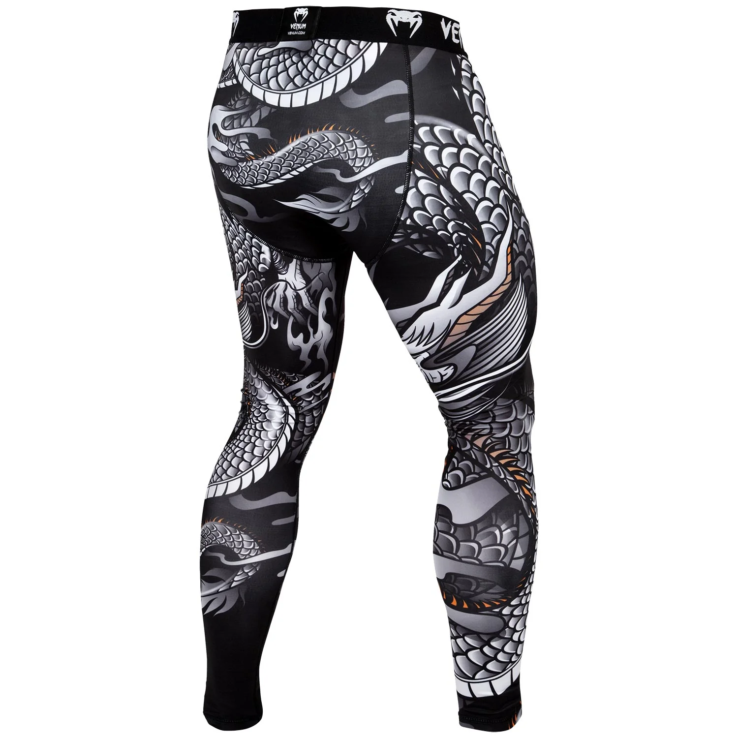Mallas Largas Venum Dragon's Flight - Negro/Blanco - Image 3