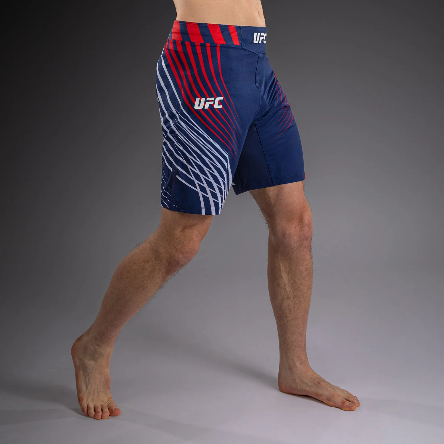 Official UFC Freedom 250 by Venum Personalizado Authentic Fight Night Fight Shorts de ajuste largo para hombre - Azul - Image 3