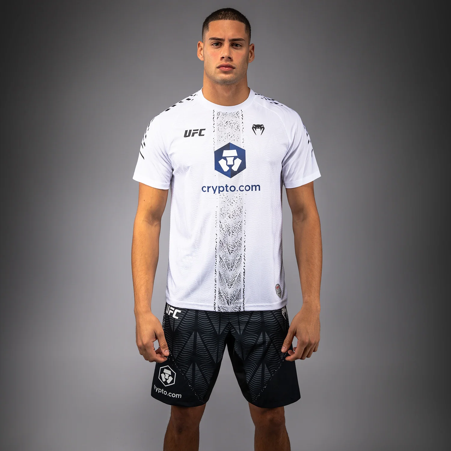 UFC Zenith by Venum Authentic Fight Night Camiseta oficial Walkout Hombre Personalizado - Blanco - Image 2