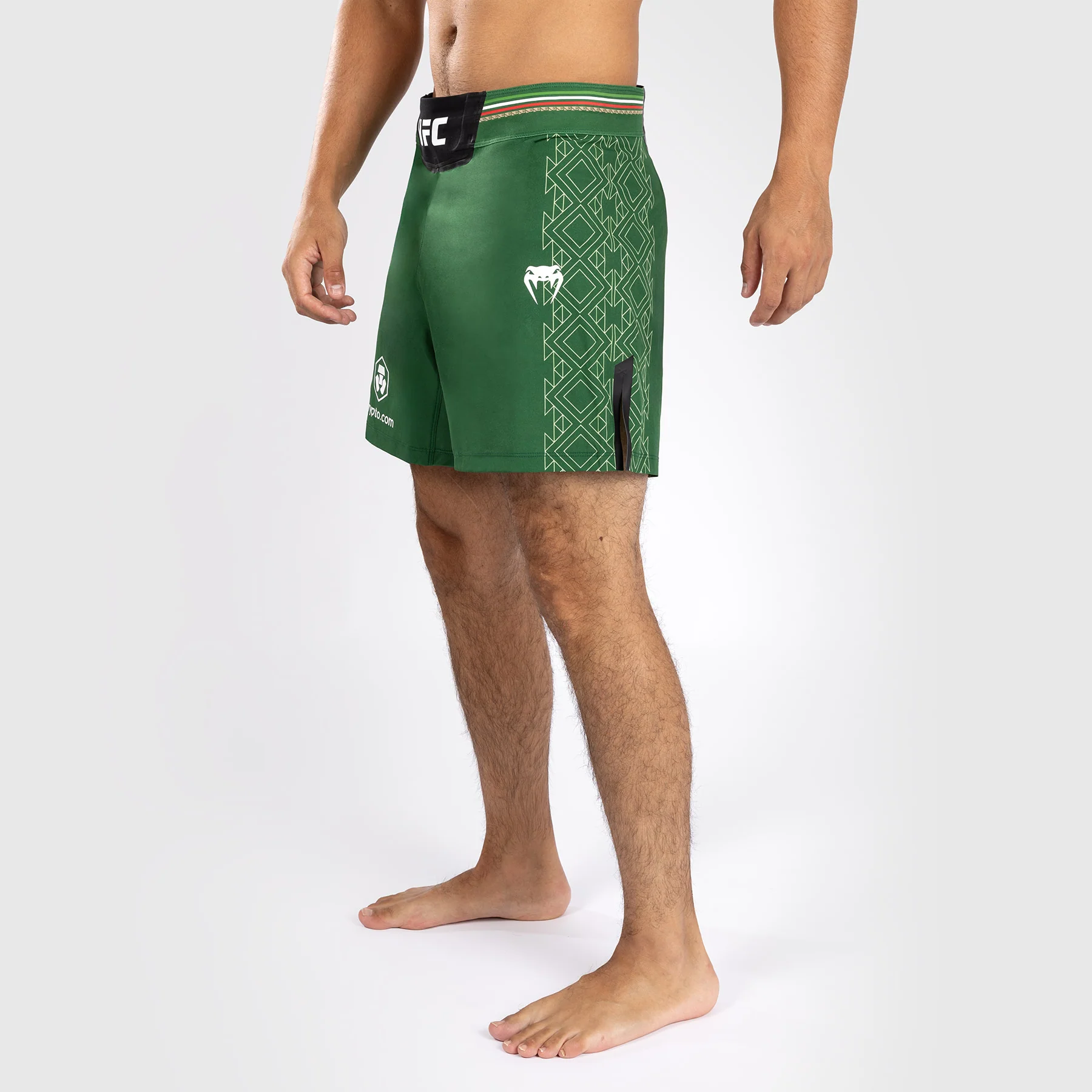 Noche UFC by Venum Authentic Fight Night Shorts de combate para hombre - Corte corto - Verde - Image 3