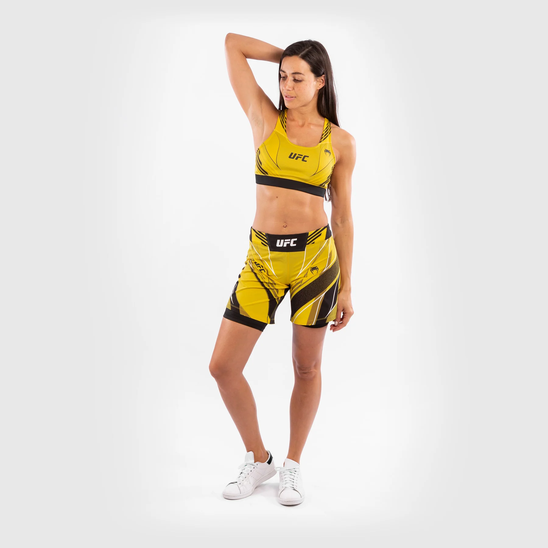Pantalón De MMA Para Mujer Ufc Venum Authentic Fight Night – Modelo Largo - Amarillo - Image 8