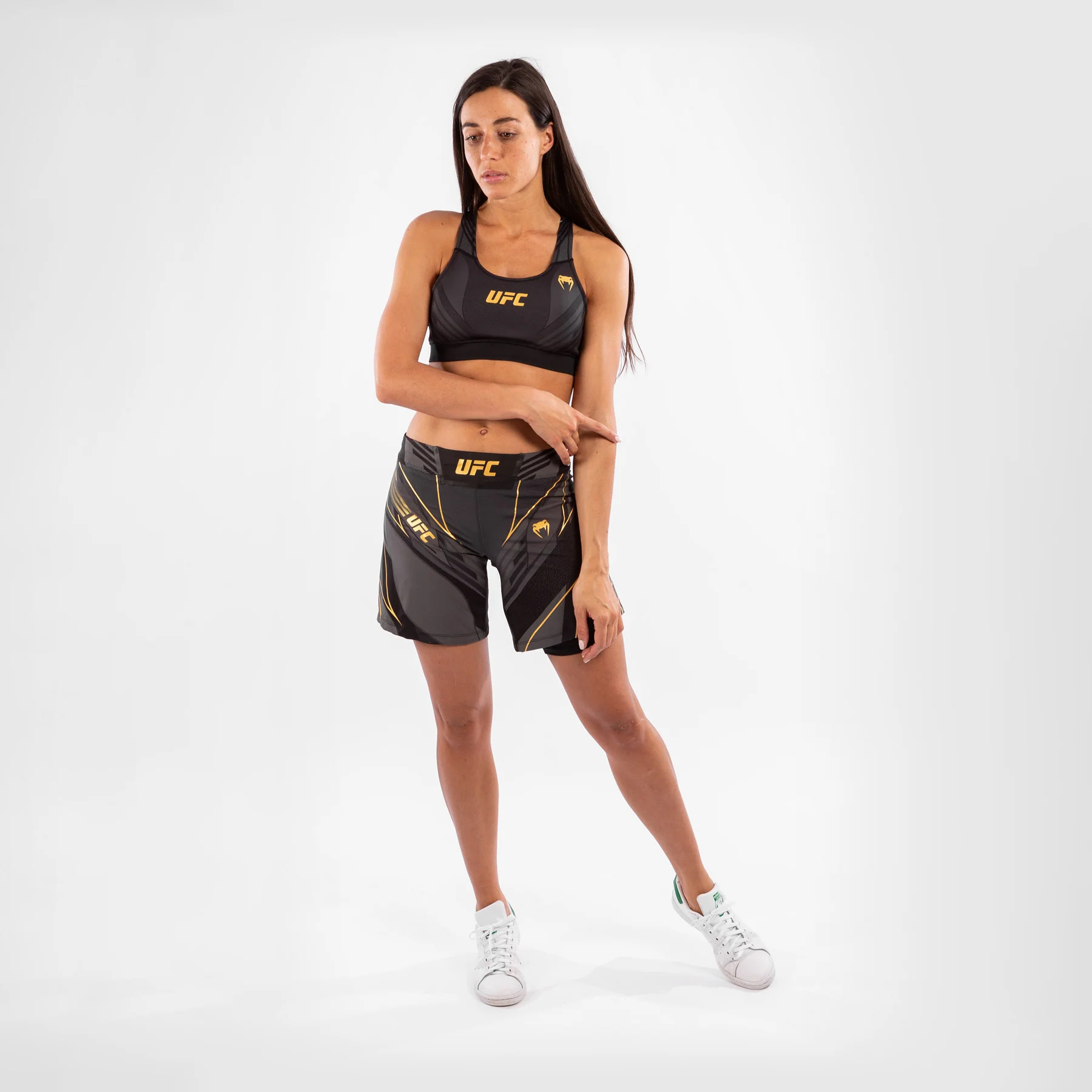 Pantalón De MMA Para Mujer Ufc Venum Authentic Fight Night – Modelo Largo - Campeón - Image 4