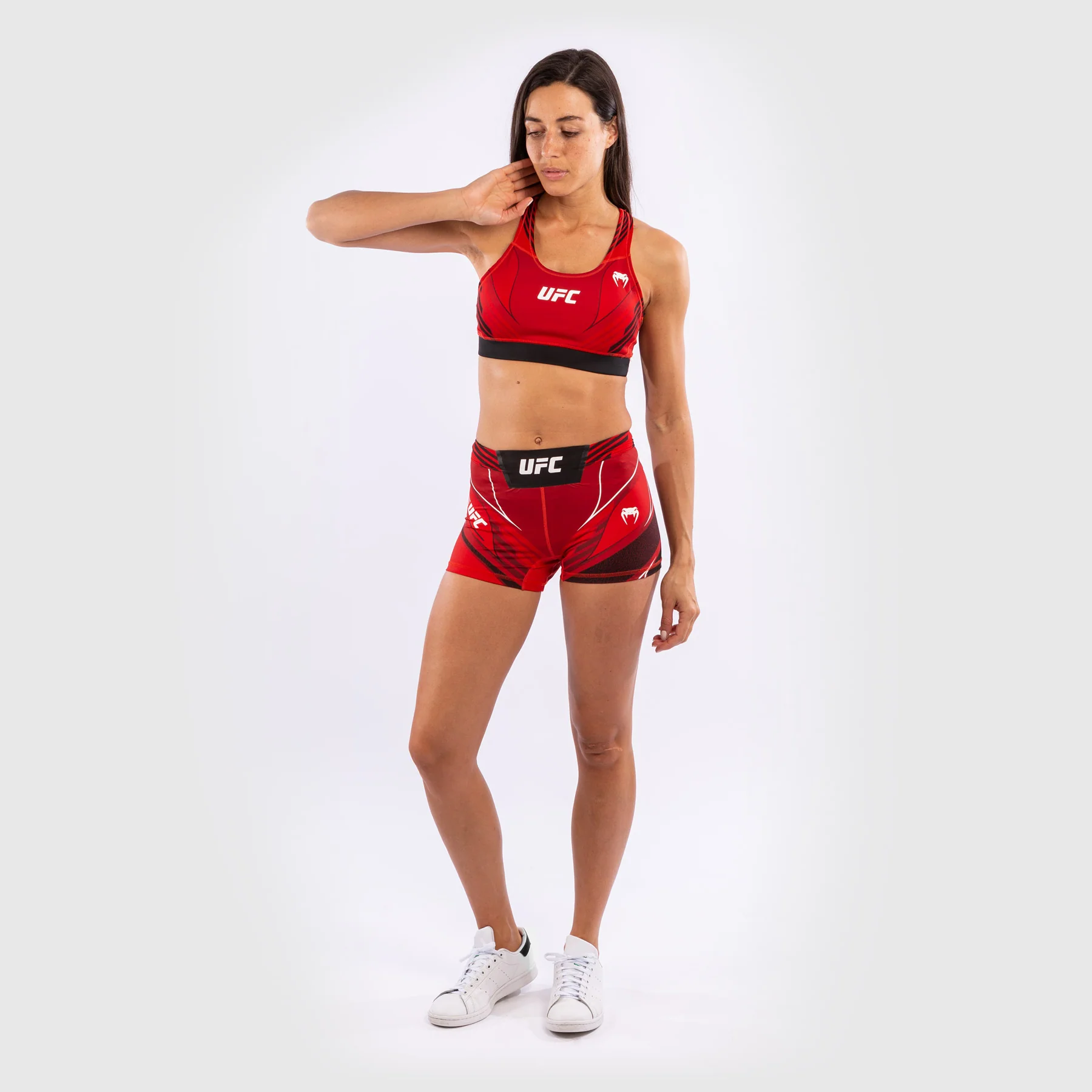 Pantalón De Vale Tudo Para Mujer UFC Venum Authentic Fight Night – Modelo Corto - Rojo - Image 7