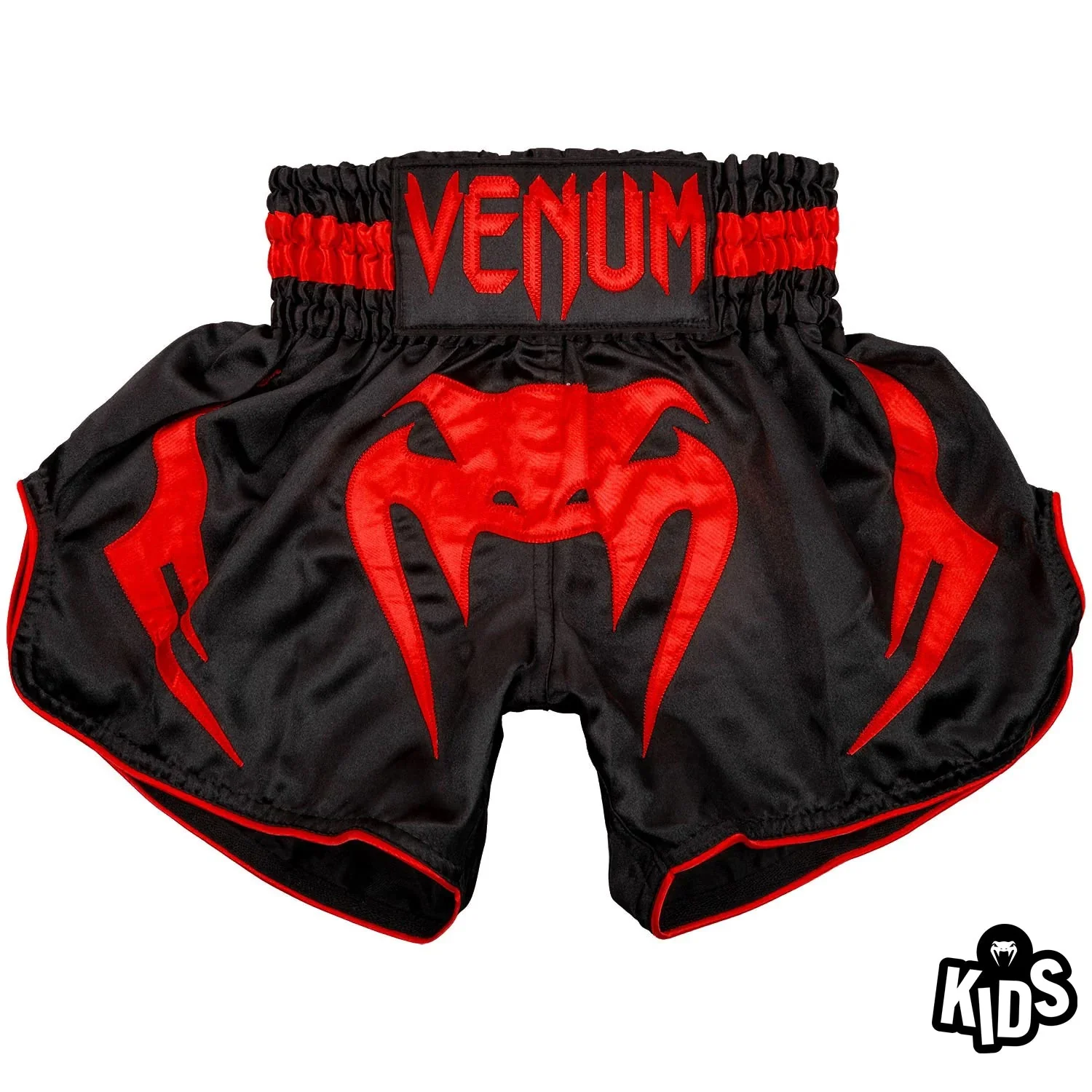 Pantalones Cortos de Muay Thai para Niños – Negro/Rojo