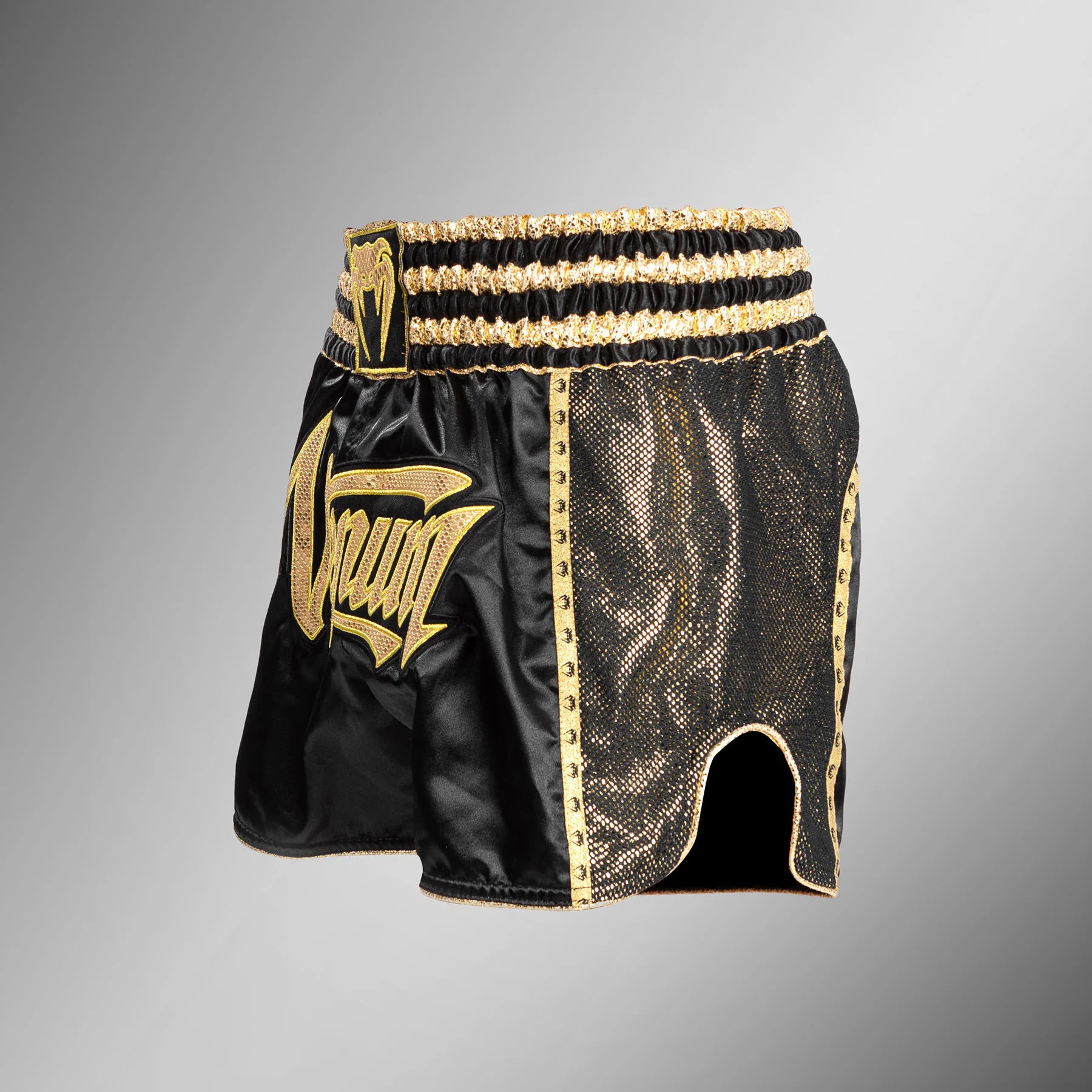 Pantalones Cortos de Muay Thai Venum Absolute 2.0 - Negro/Oro - Image 3